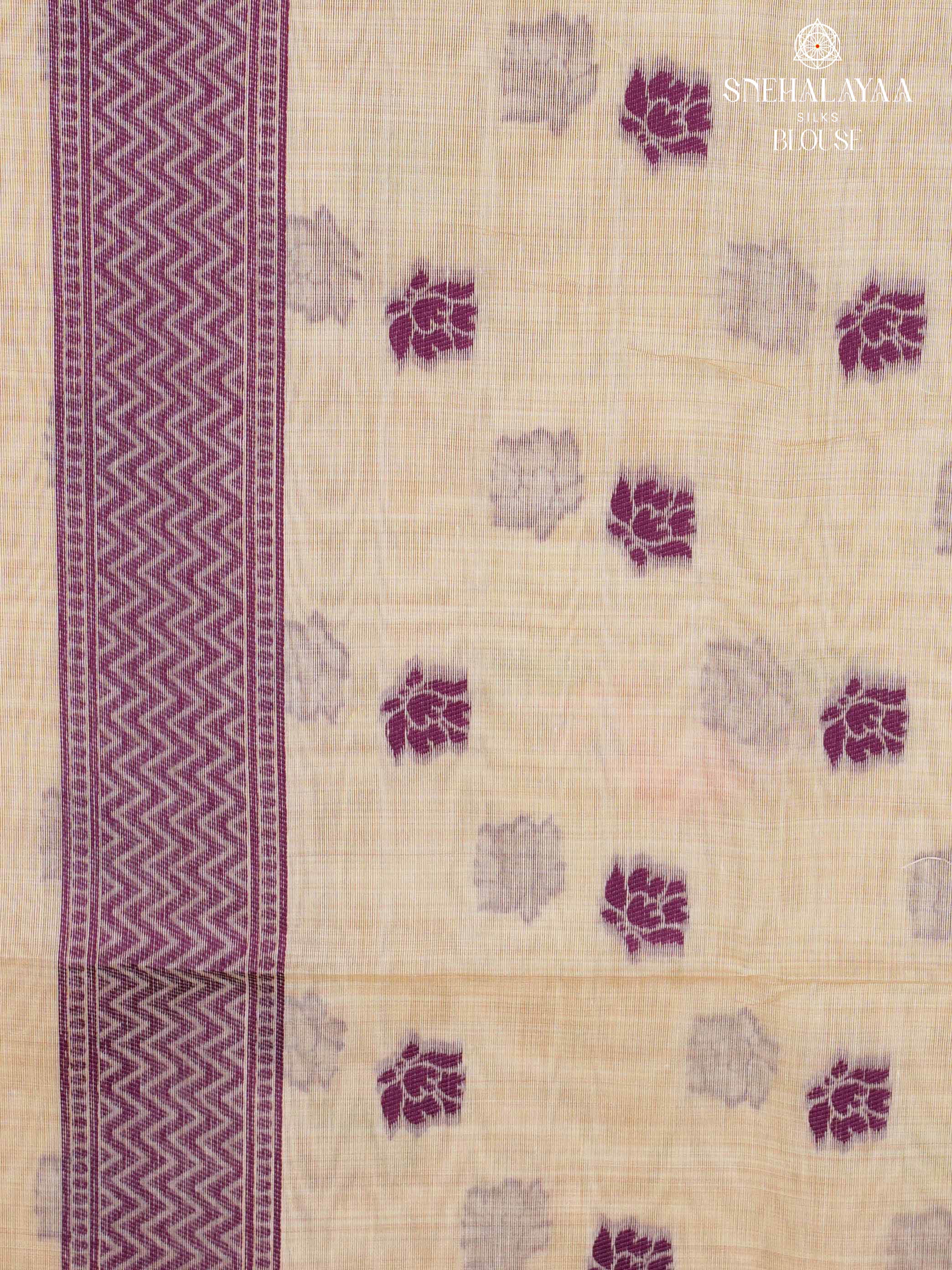 Cream Munga Cotton Saree