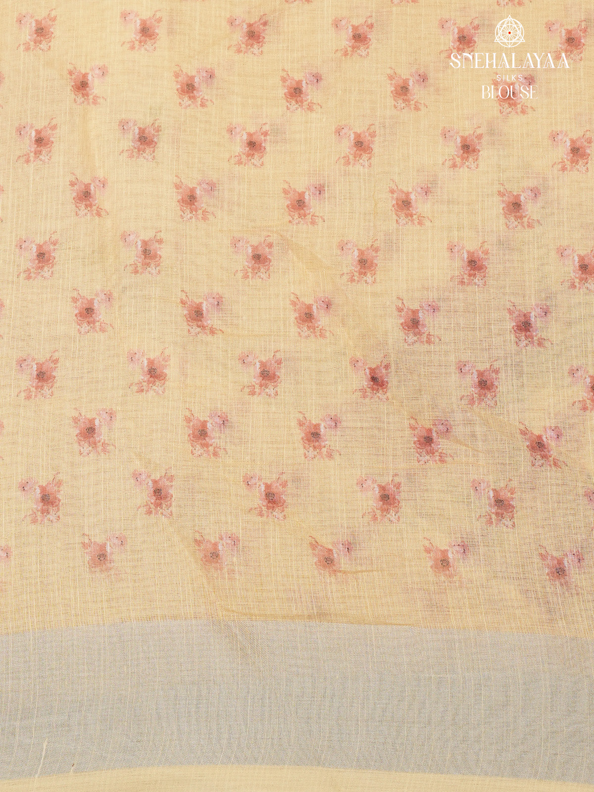 Sandal Printed Linen Saree