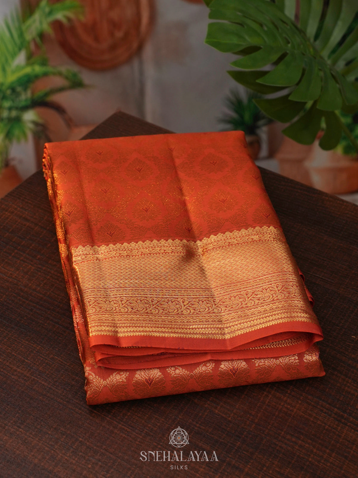 Orange Kanjivaram Silk Saree