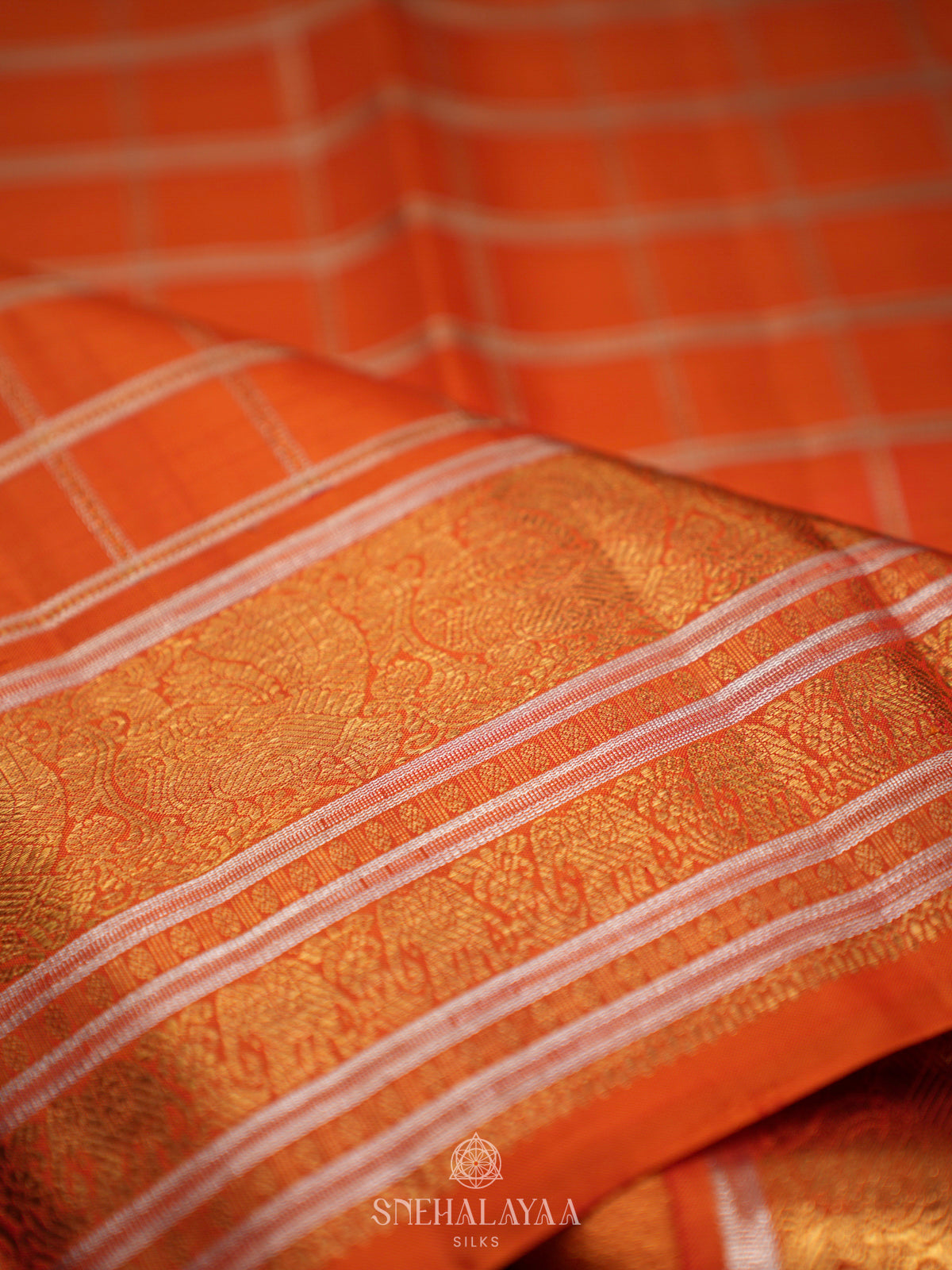 Orange Kanjivaram Silk Saree