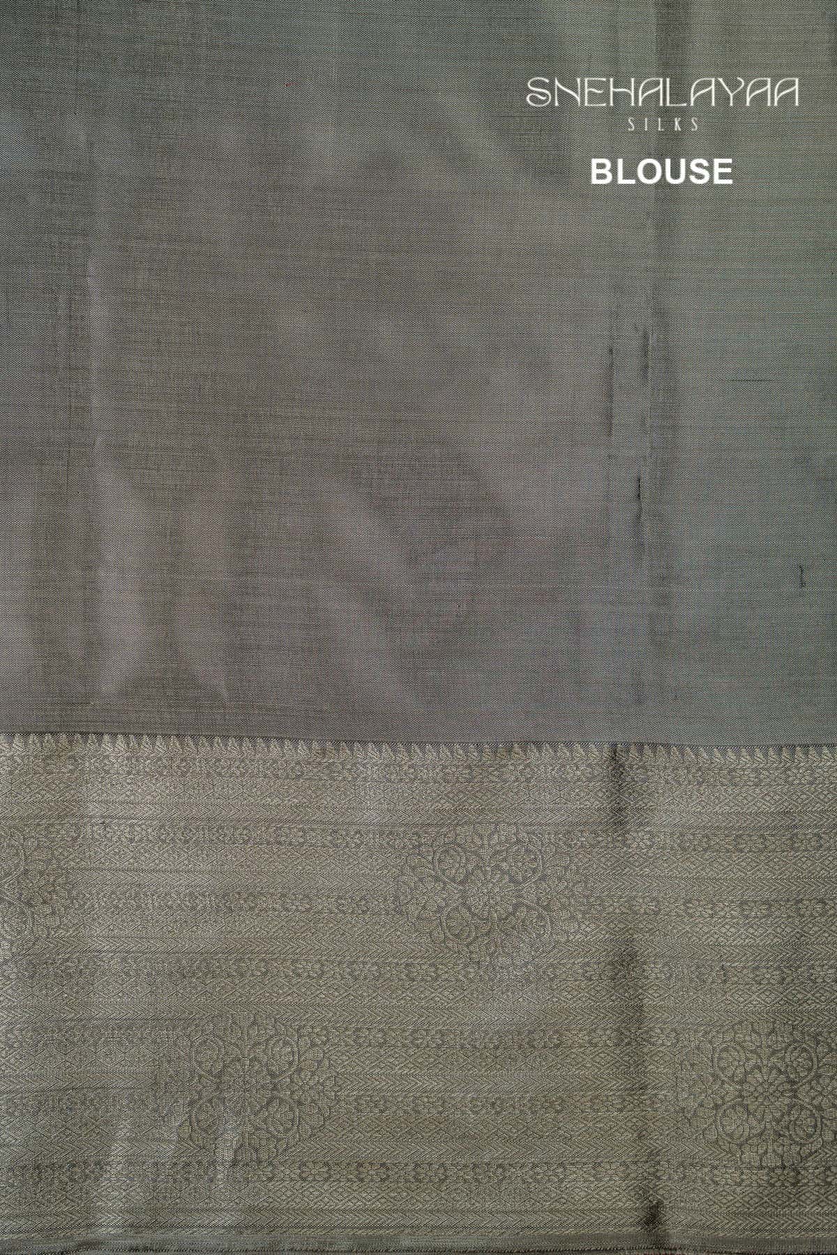 Grey Kancheevaram Tissue Silk Saree