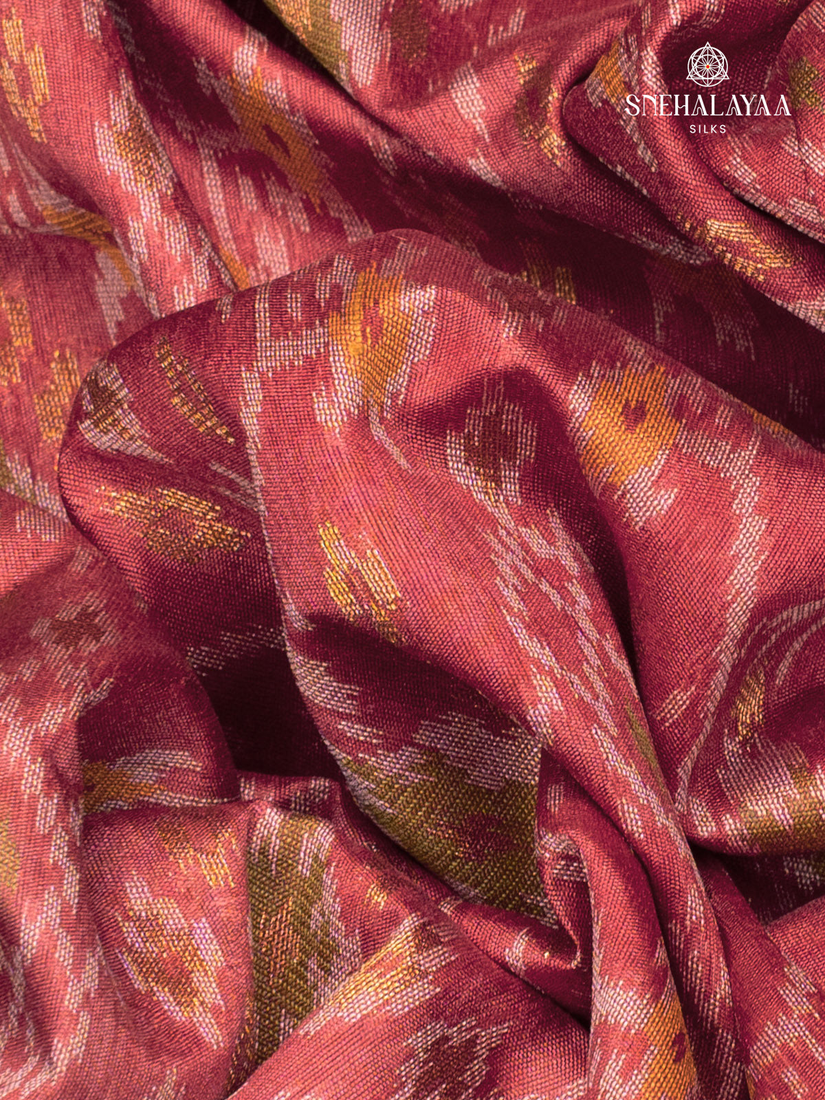 Pink Ikat Silk Saree