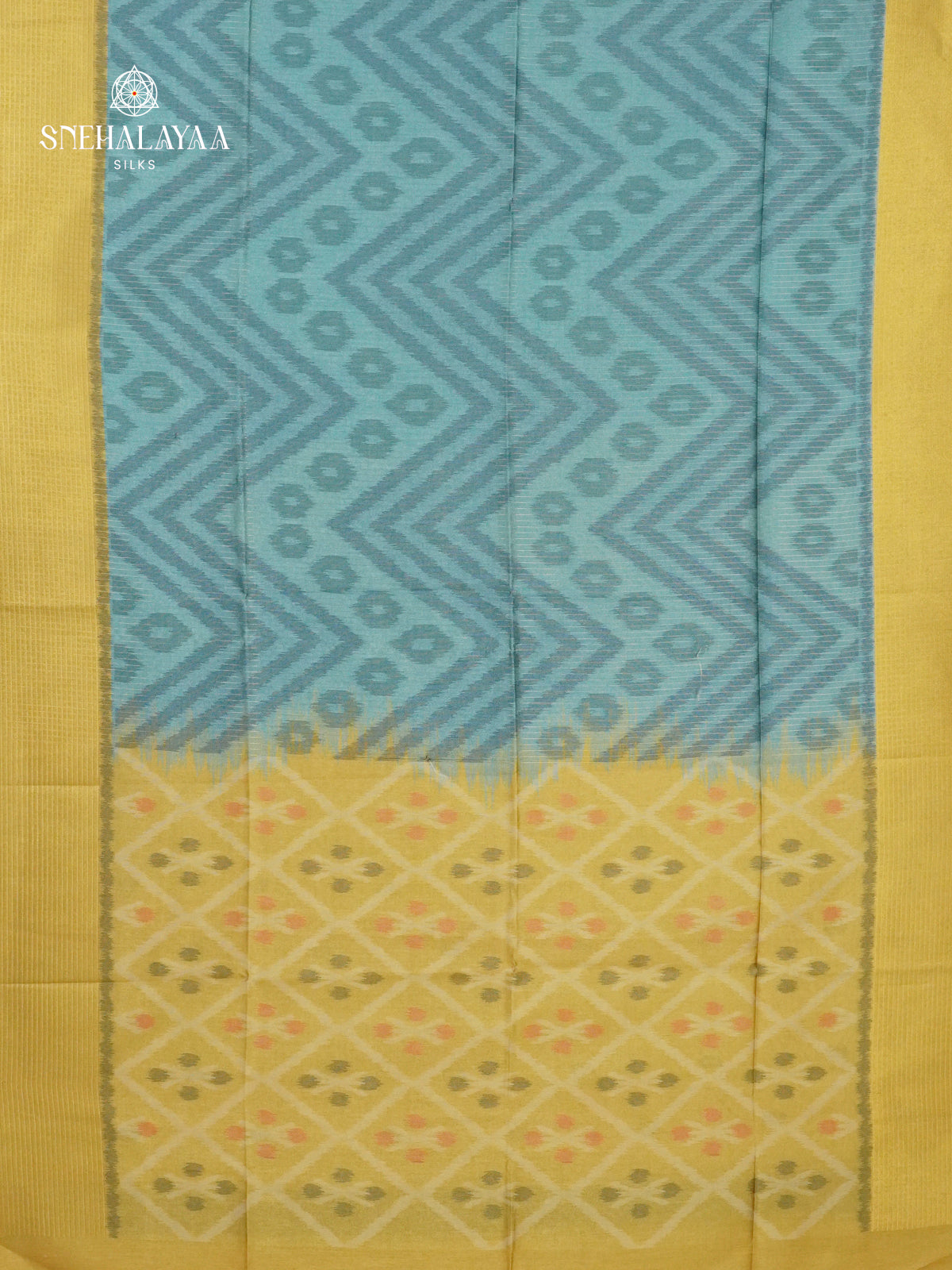 Ice Blue Jute Saree