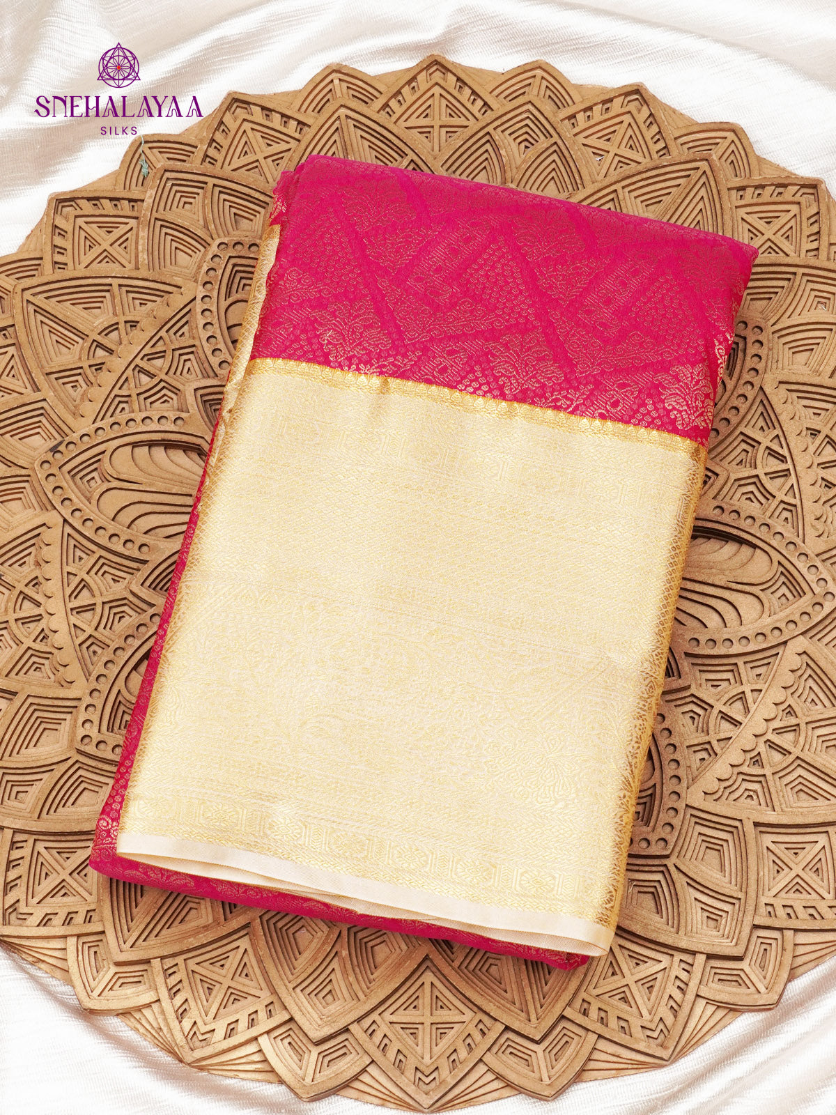 Rani Pink Art Silk Saree