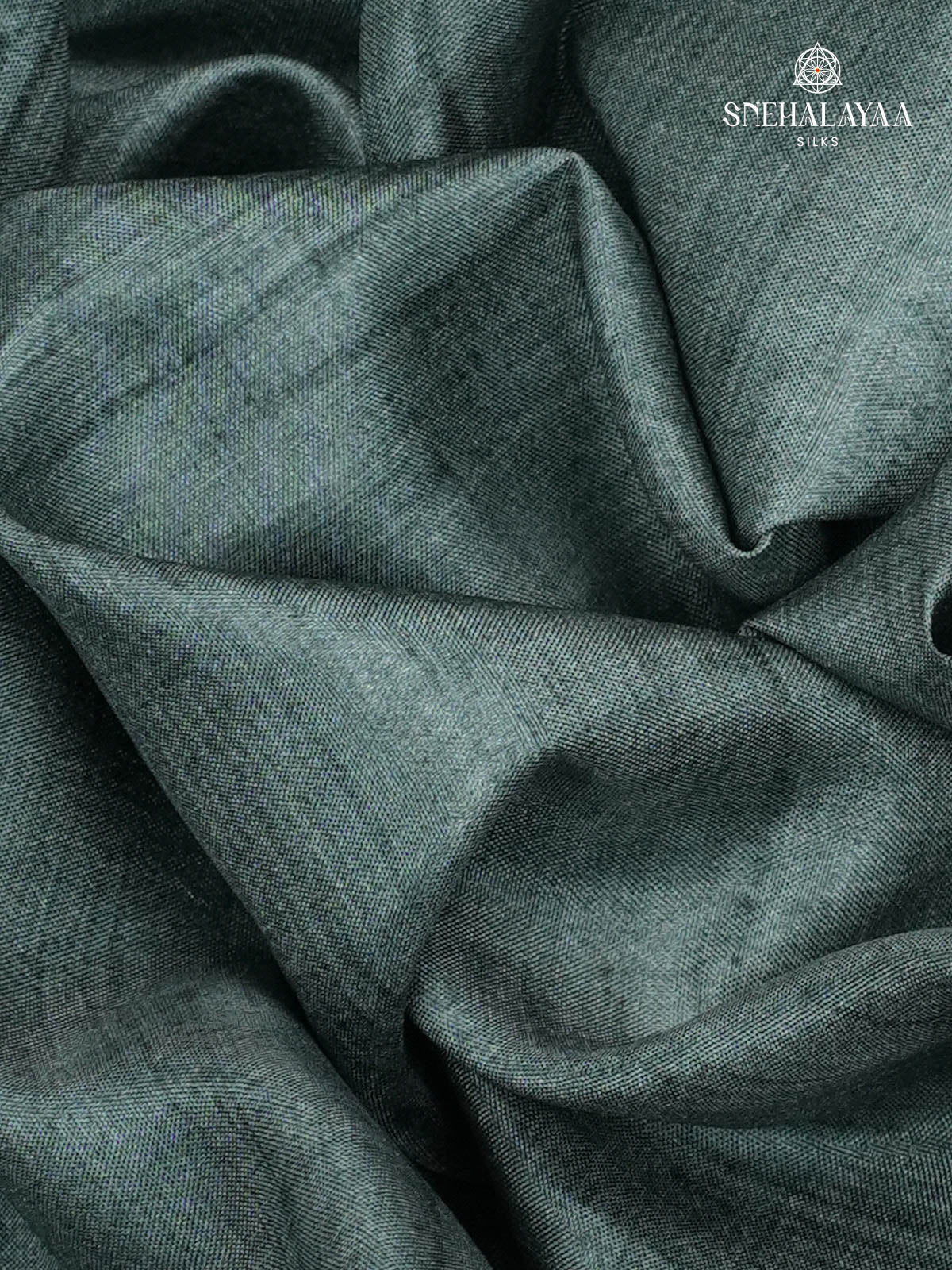 Grey Printed Tussar Saree