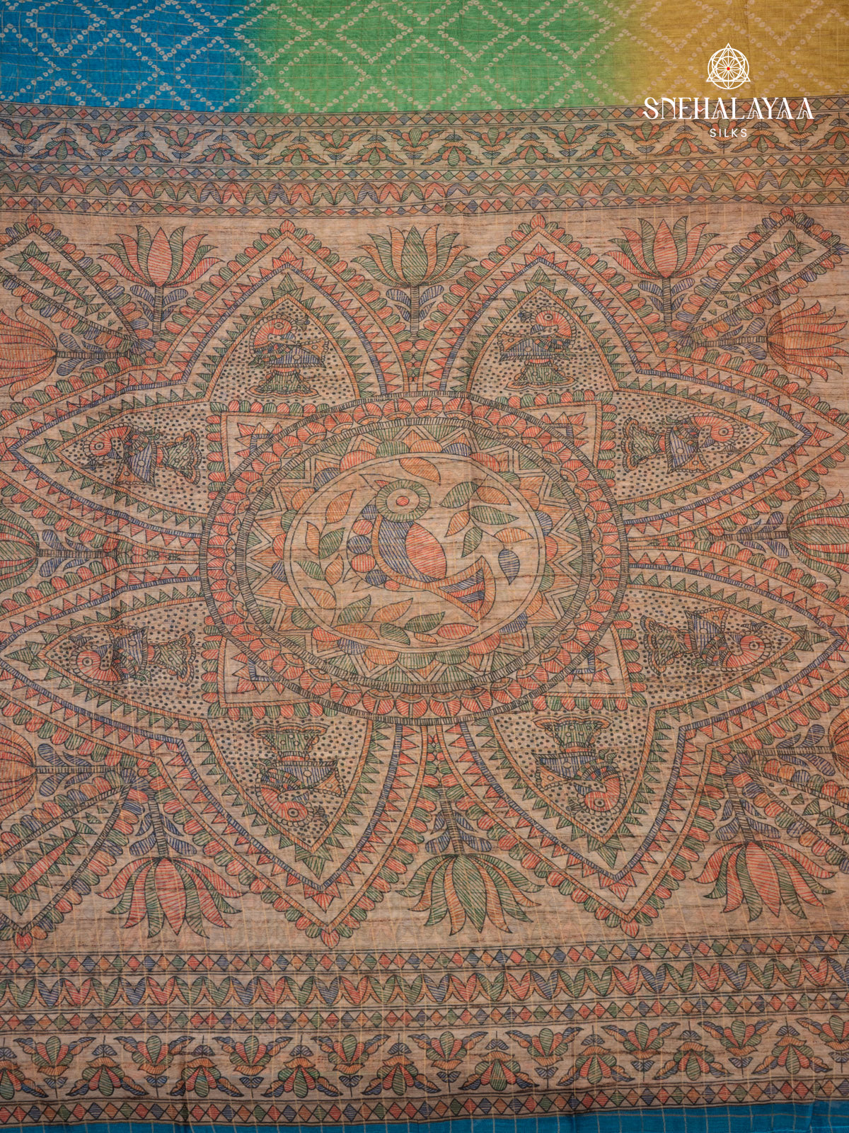 Multi Colour Madhubani Saree