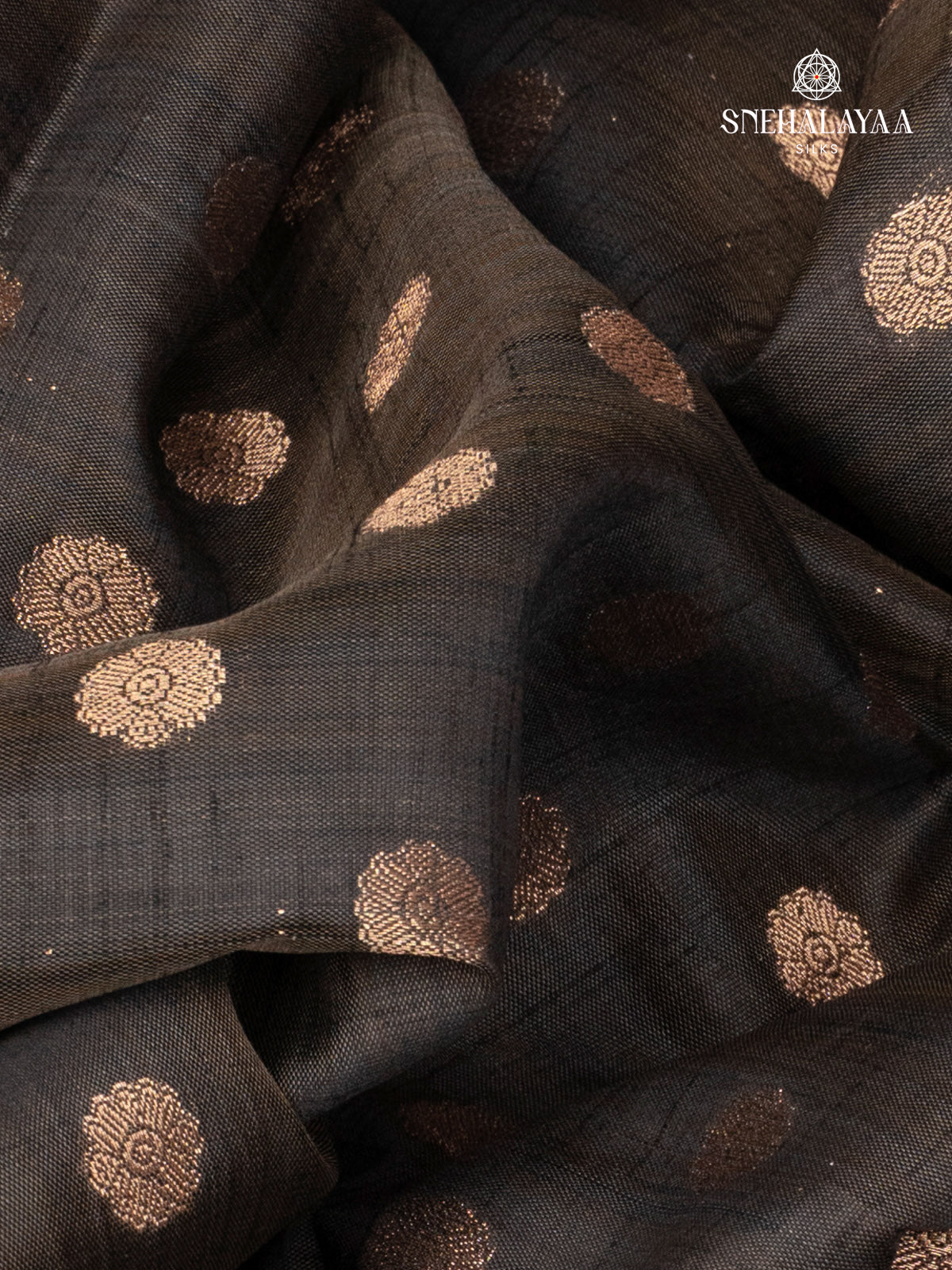 Black Raw Silk Saree