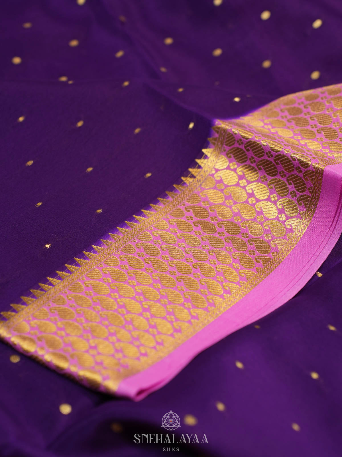 Purple Mysore Silk Saree