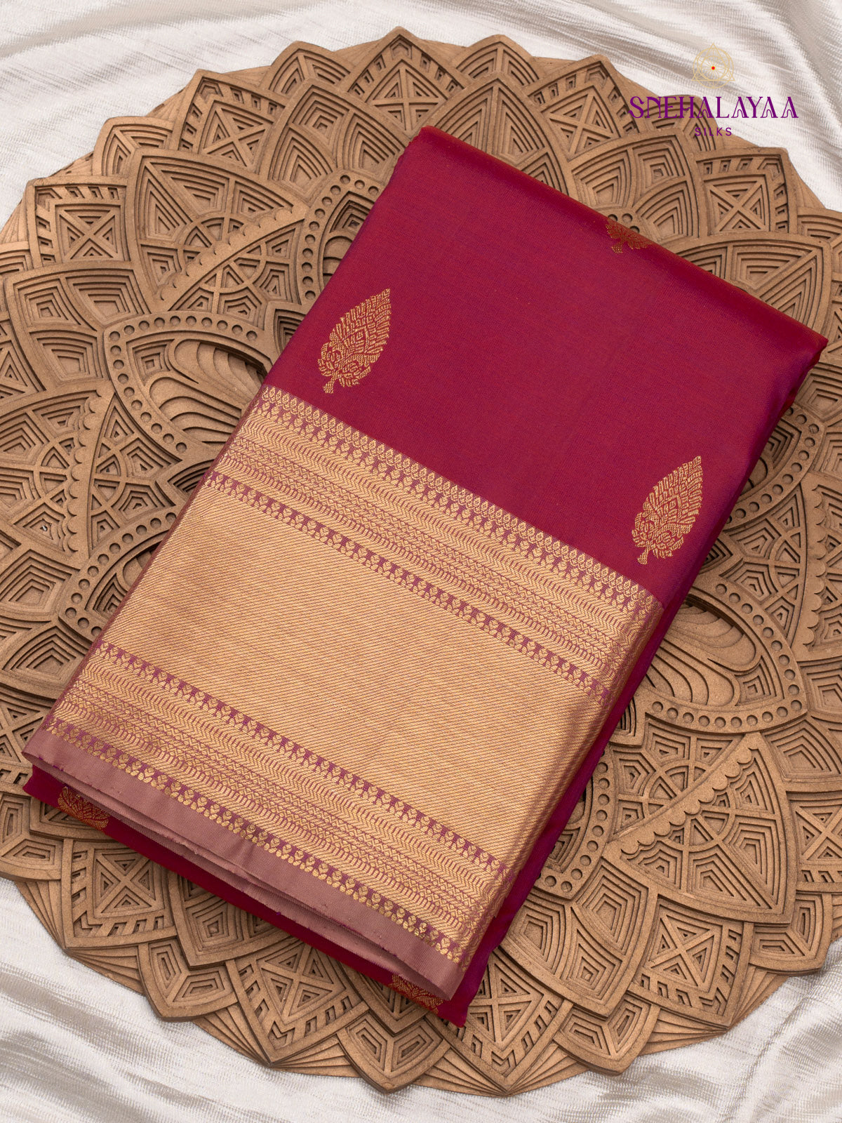 Burgundy Kanjivaram Silk Saree