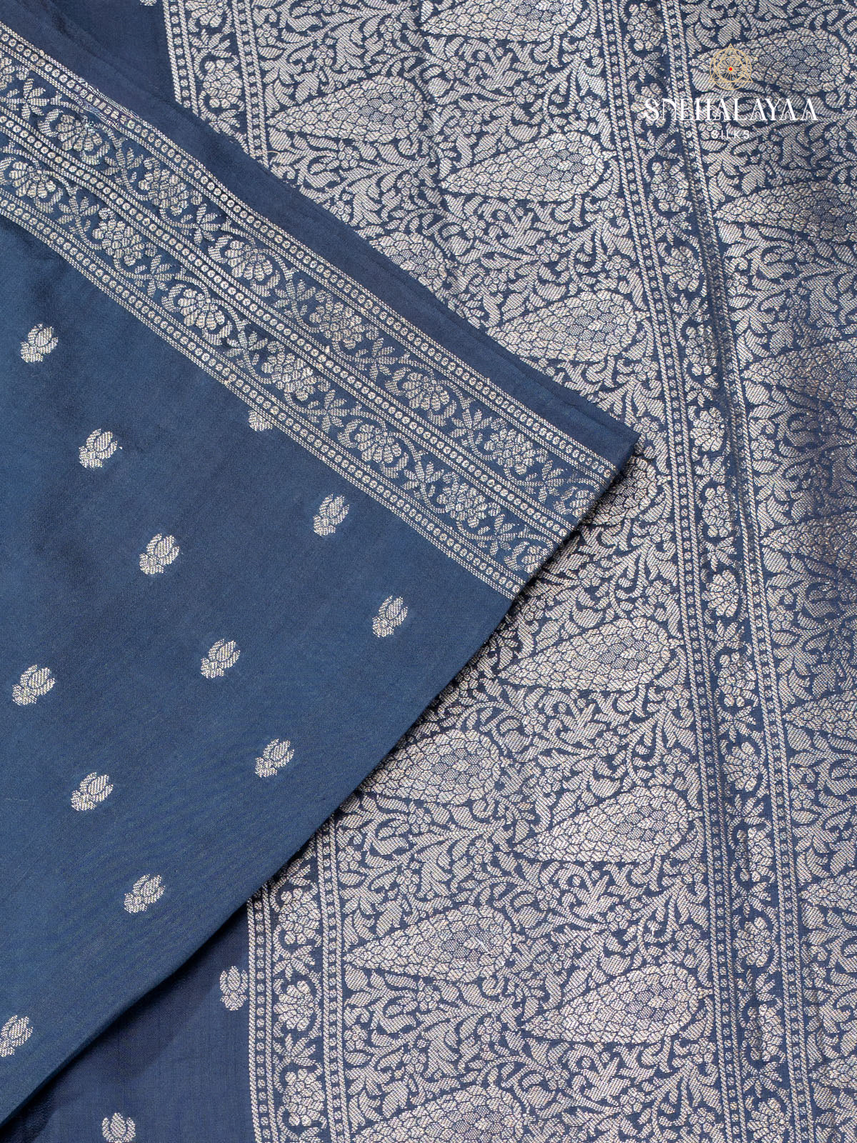 Grey Banaras Dupion Saree