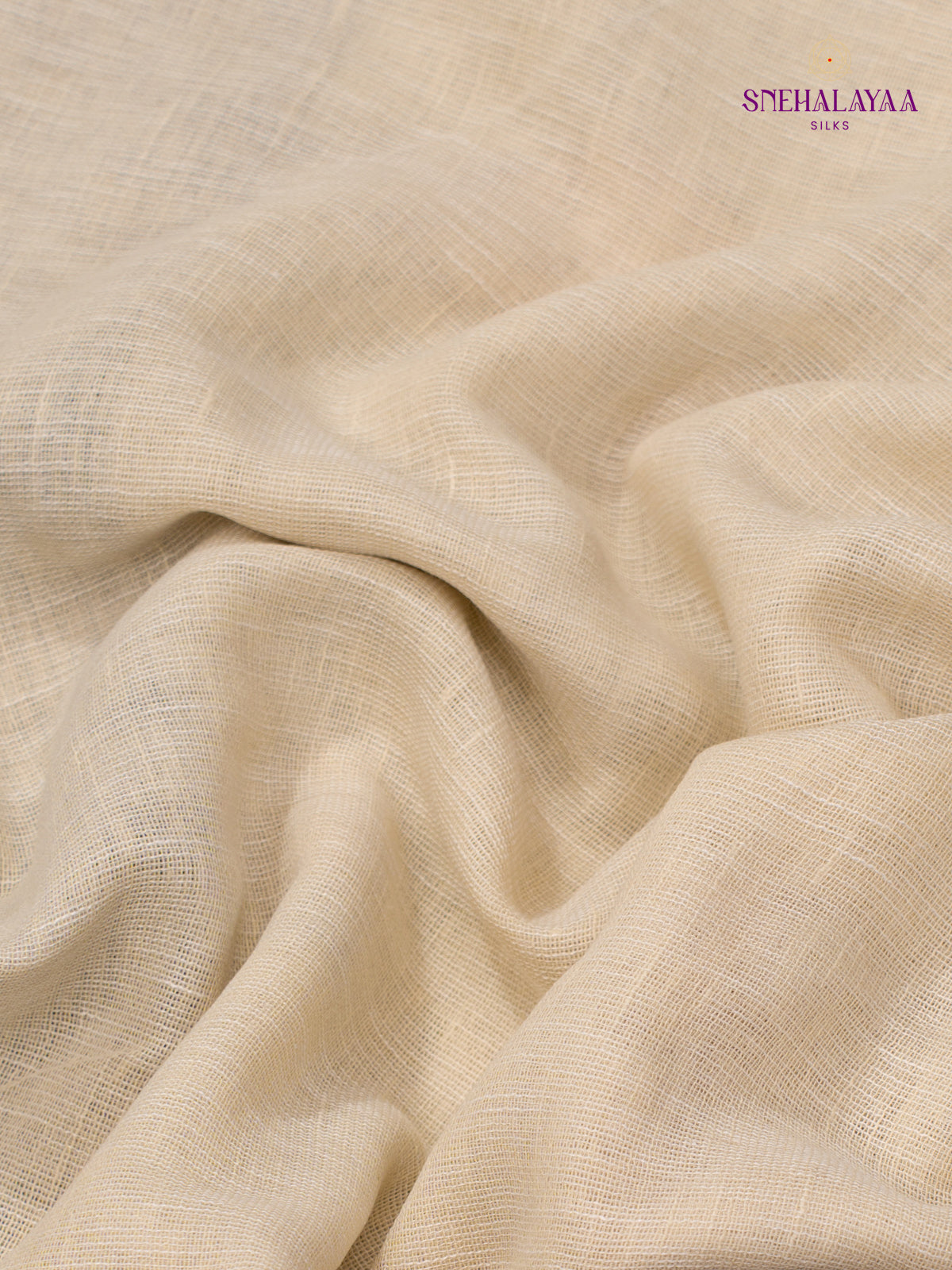 Off White Linen Embroidery Saree