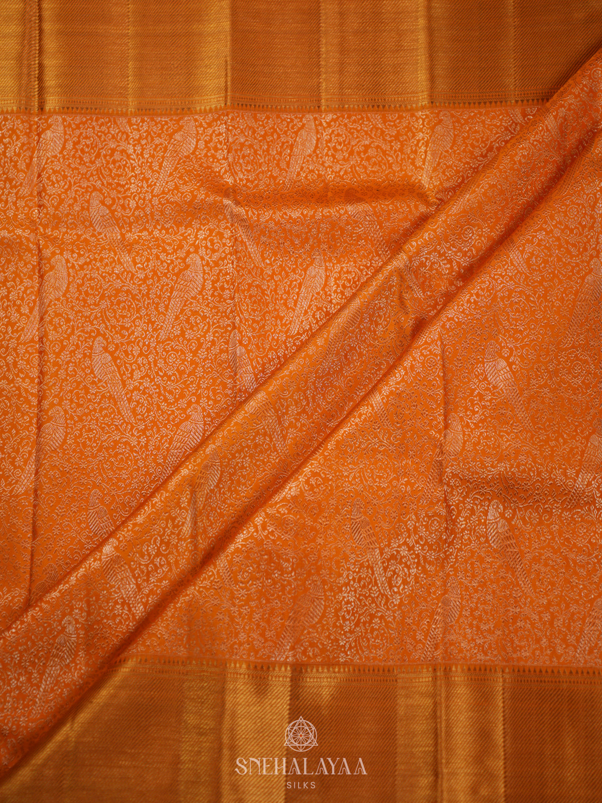 Orange Kanjivaram Silk Saree