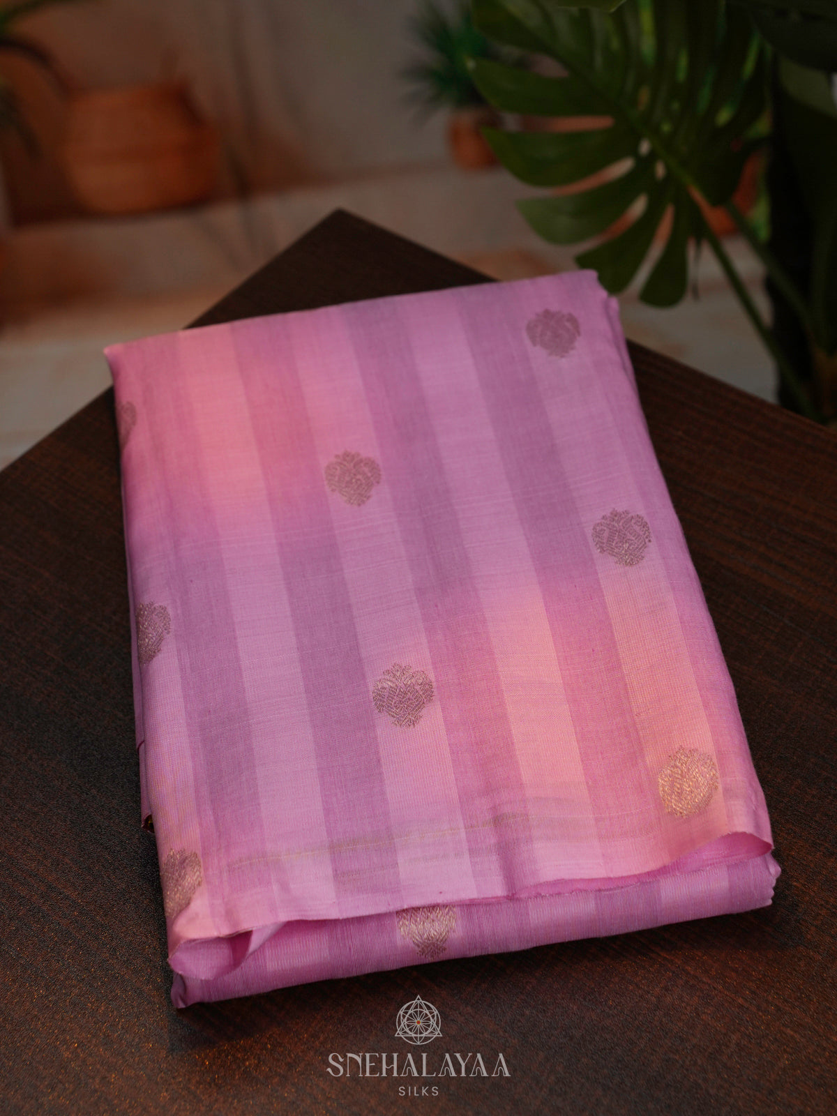 Lavender Kanchi Linen Silk Saree