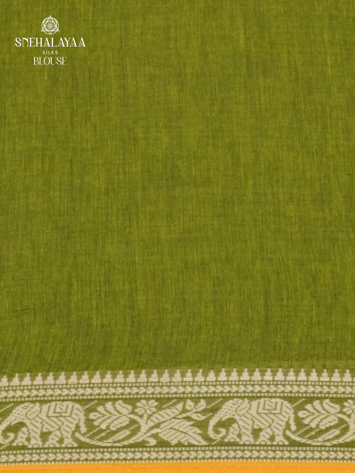 Olive Green Sambalpuri Cotton Saree