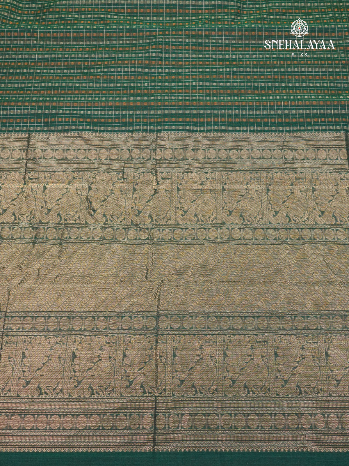 Bottle Green Pure Kanchi Cotton Saree