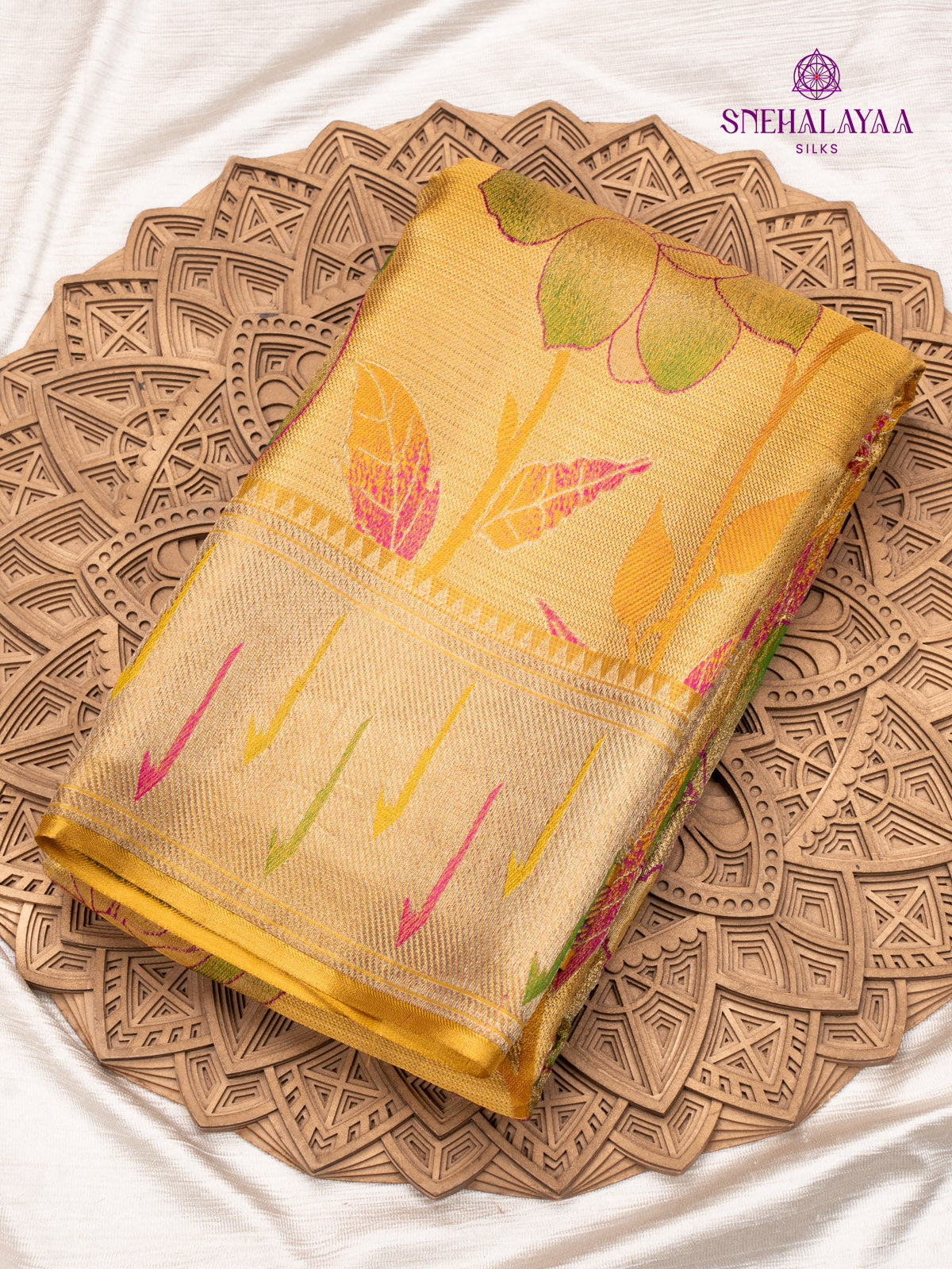 Yellow Tissue Kanjivaram Silk Saree