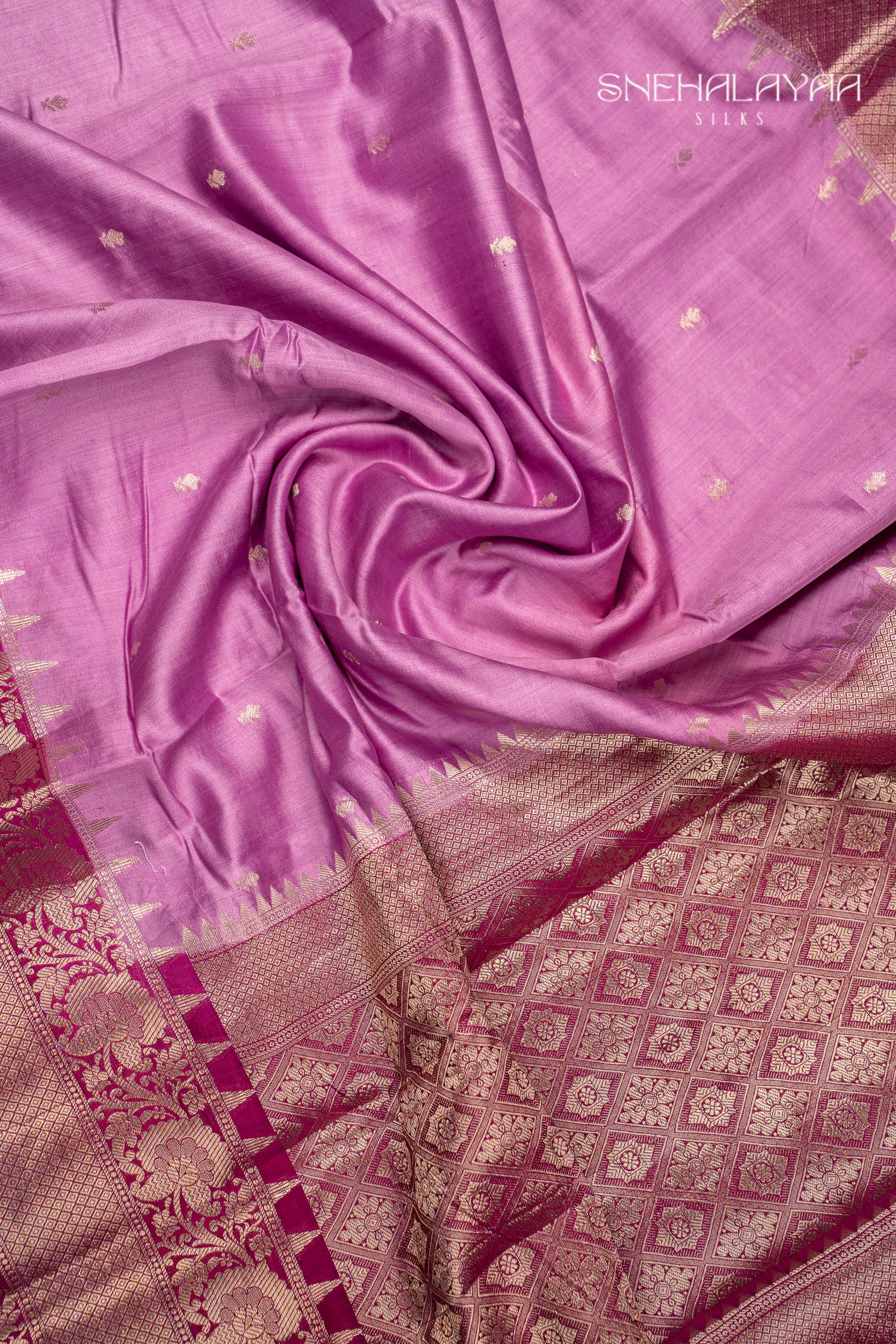 Lavender Banaras Dupion Silk Saree