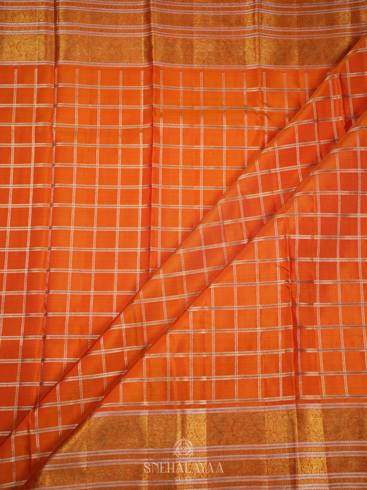 Orange Kanjivaram Silk Saree