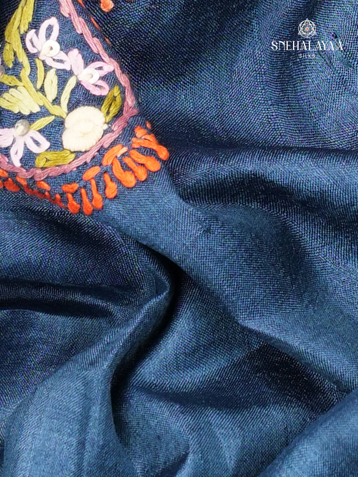 Blue Pure Tussar Silk Saree