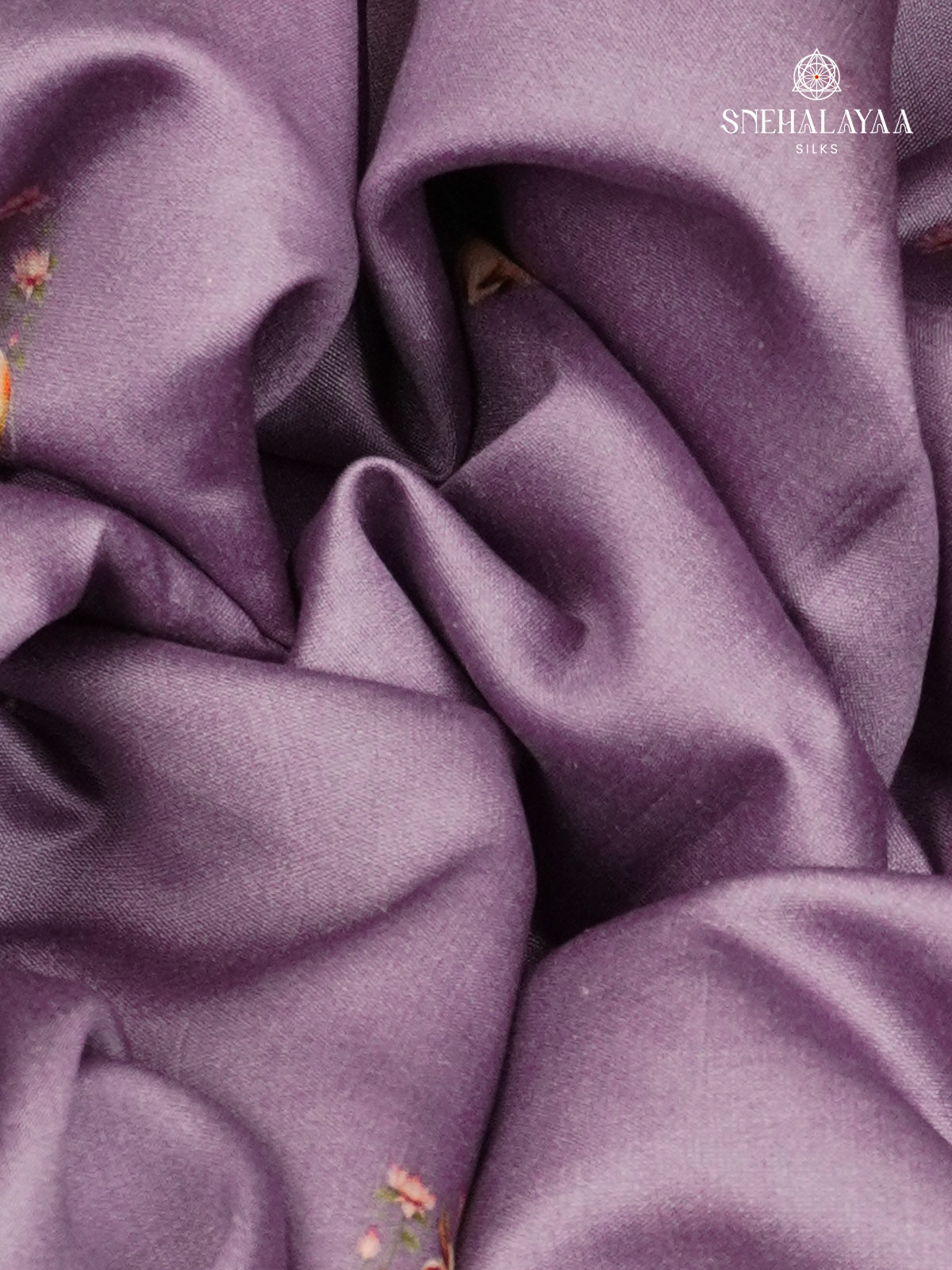 Lilac Chiniya Silk Saree
