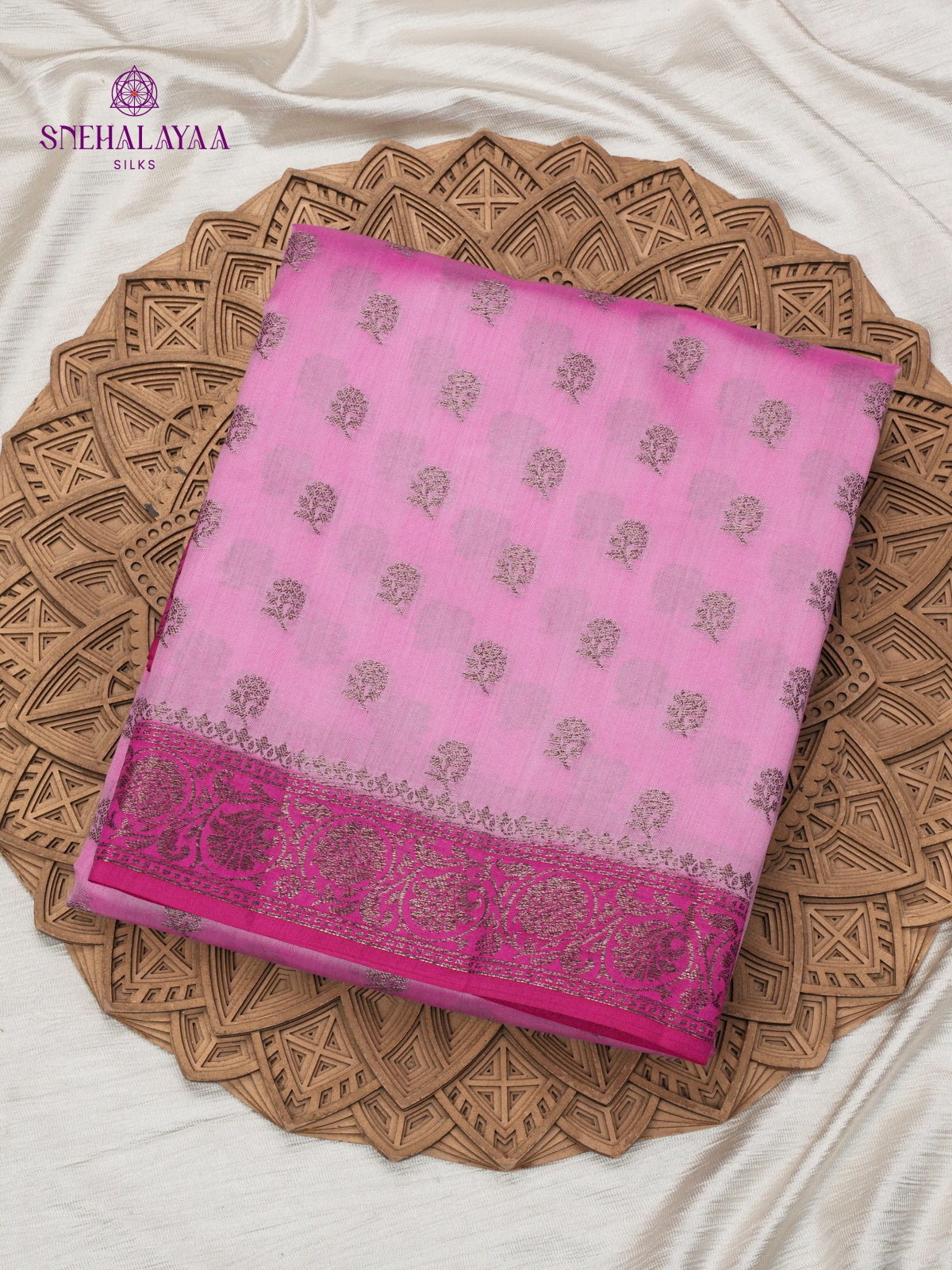 Pink Banaras Chiniya Silk Saree