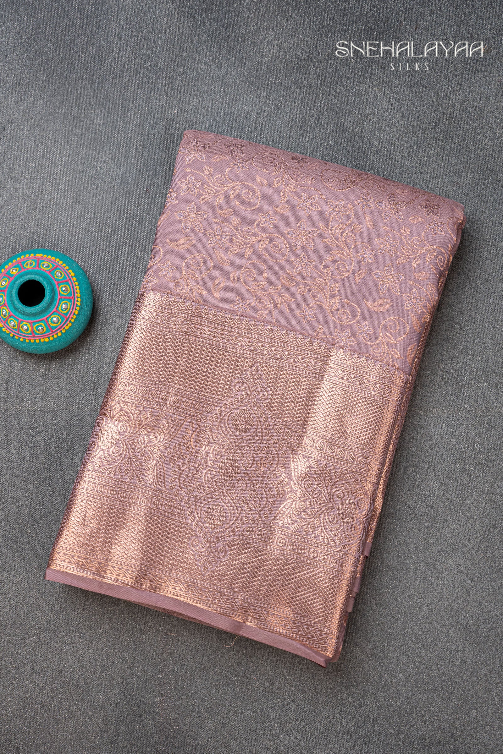 Mauve Purple Kancheevaram Silk Saree