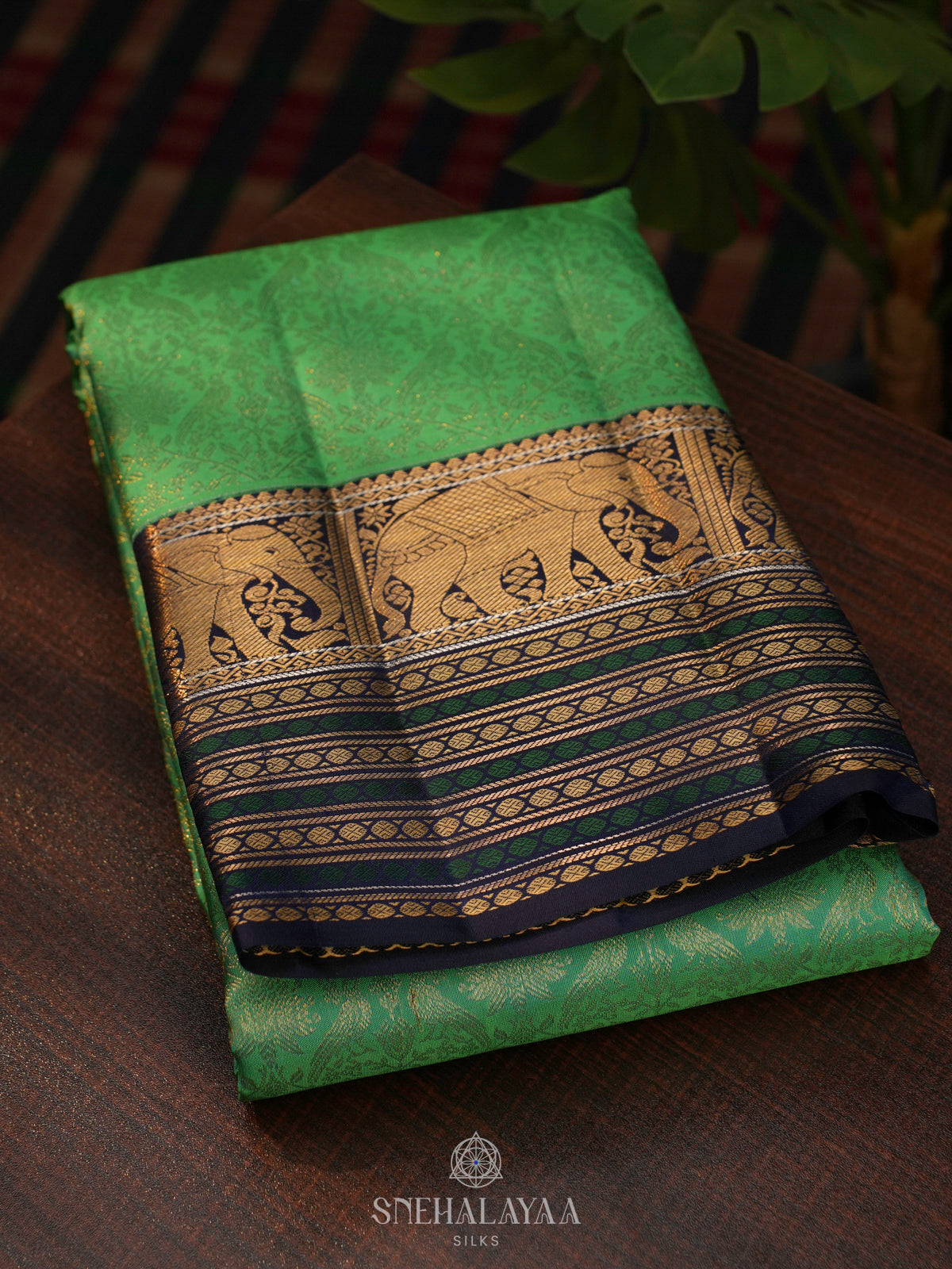 Mint Green Kanjivaram Silk Saree