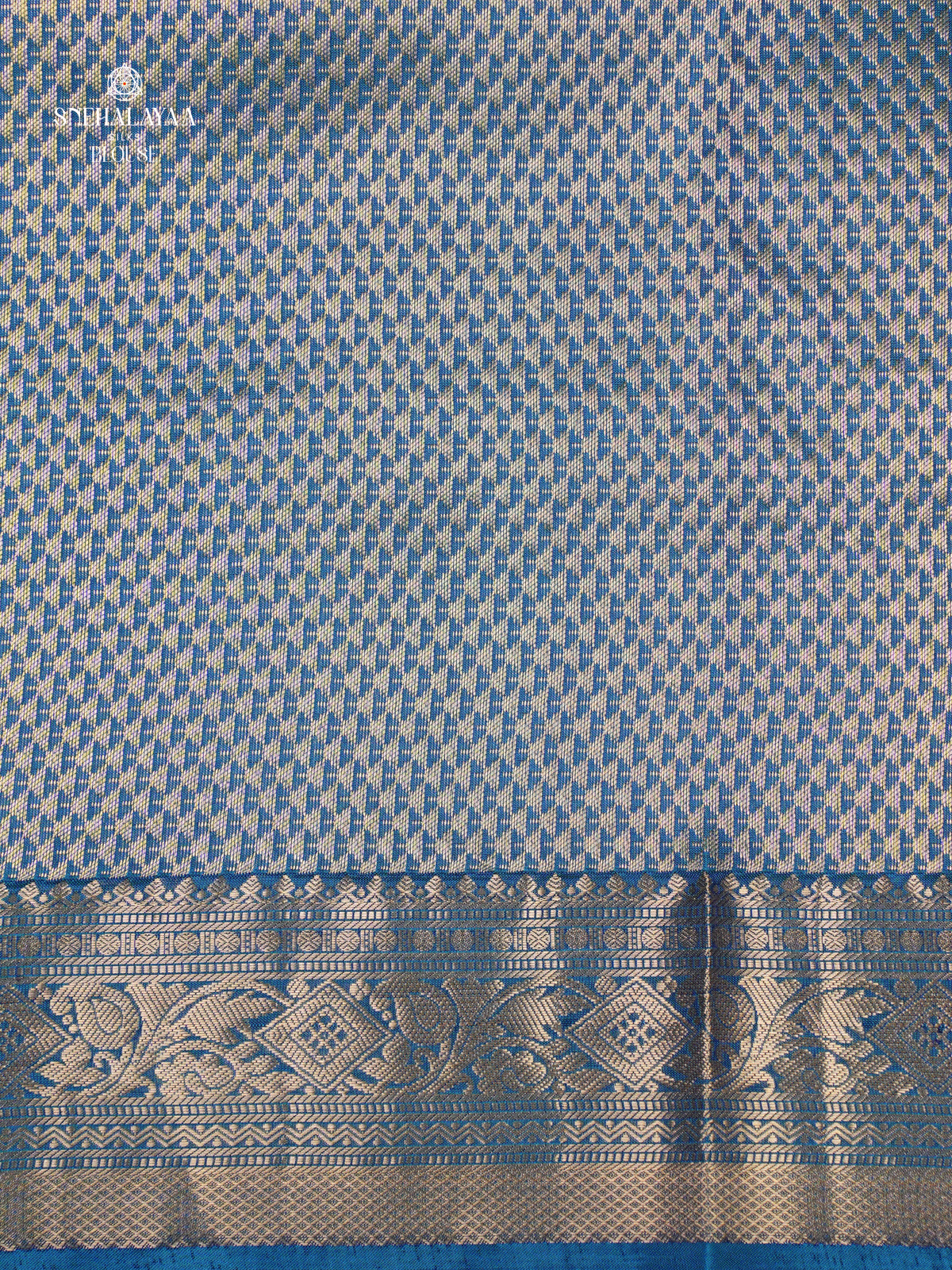 Peacock Blue Kanjivaram Silk Saree