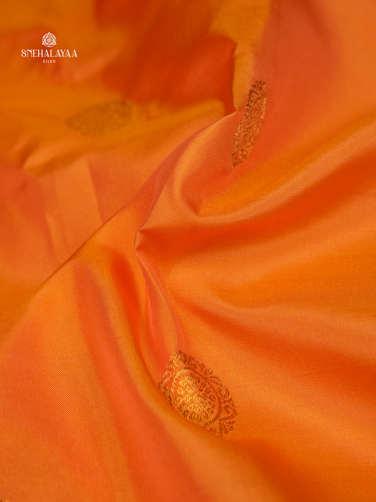 Orange Gadwal Silk Saree