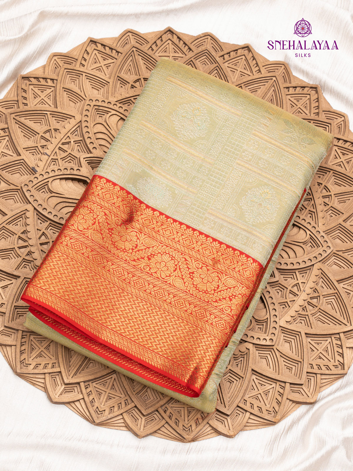 Golden Kanjivaram Silk Saree