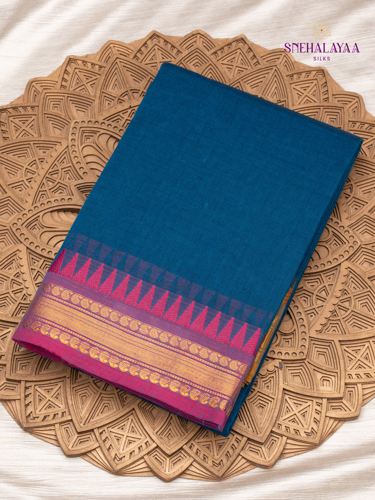 Blue Chettinad Cotton Saree