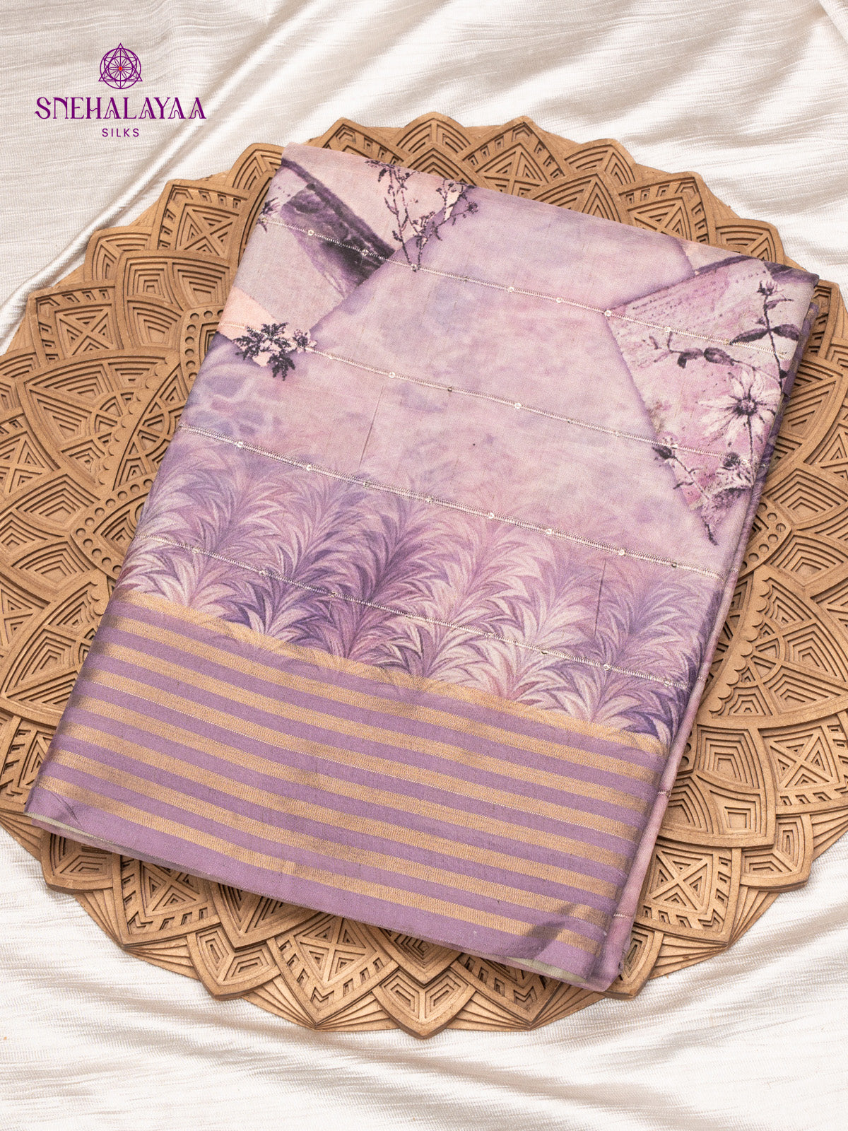 Lavender Tussar Saree