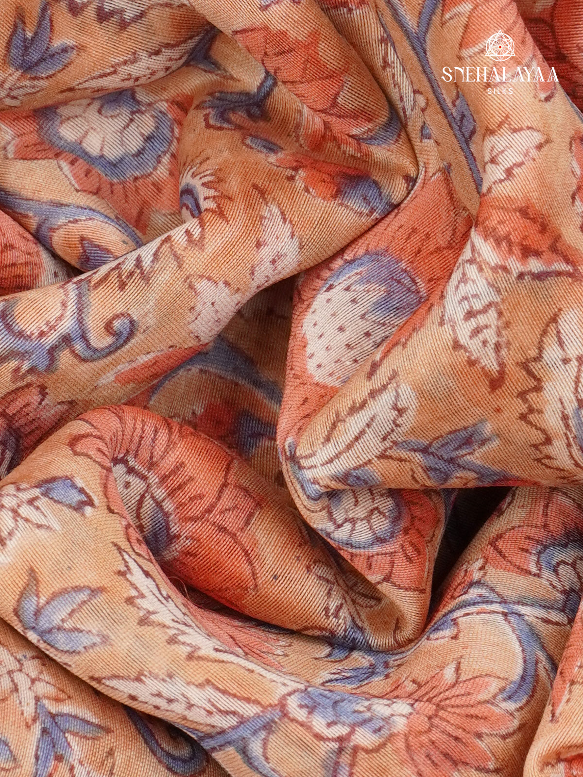 Pastel Orange Chanderi Saree