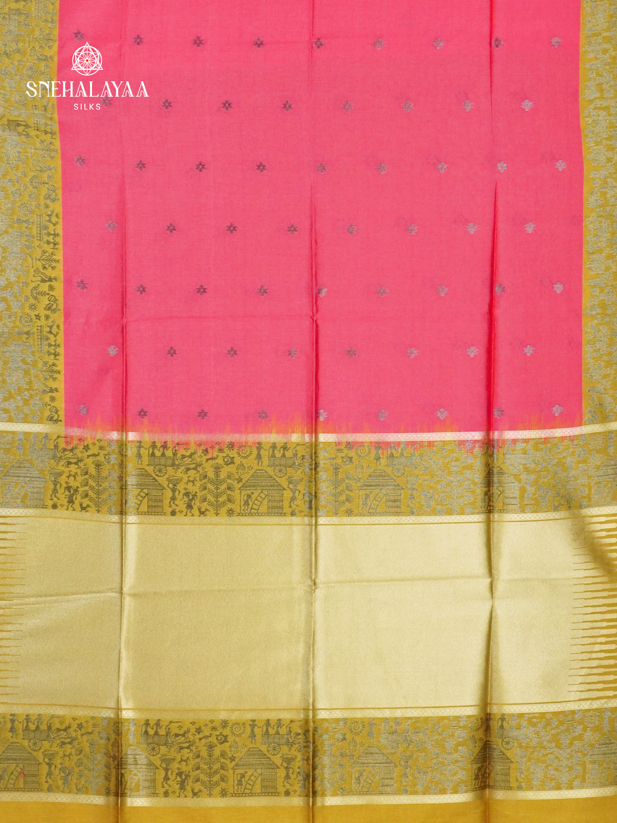 Rani Pink Jute Saree