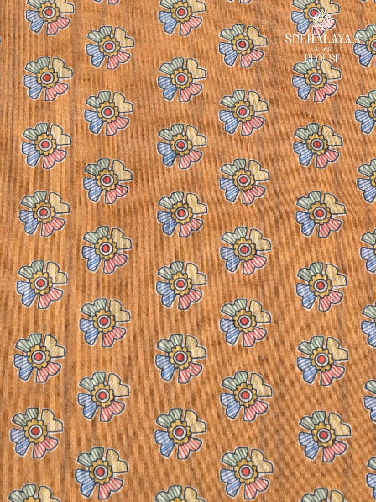 Mustard Madhubani Printed Saree