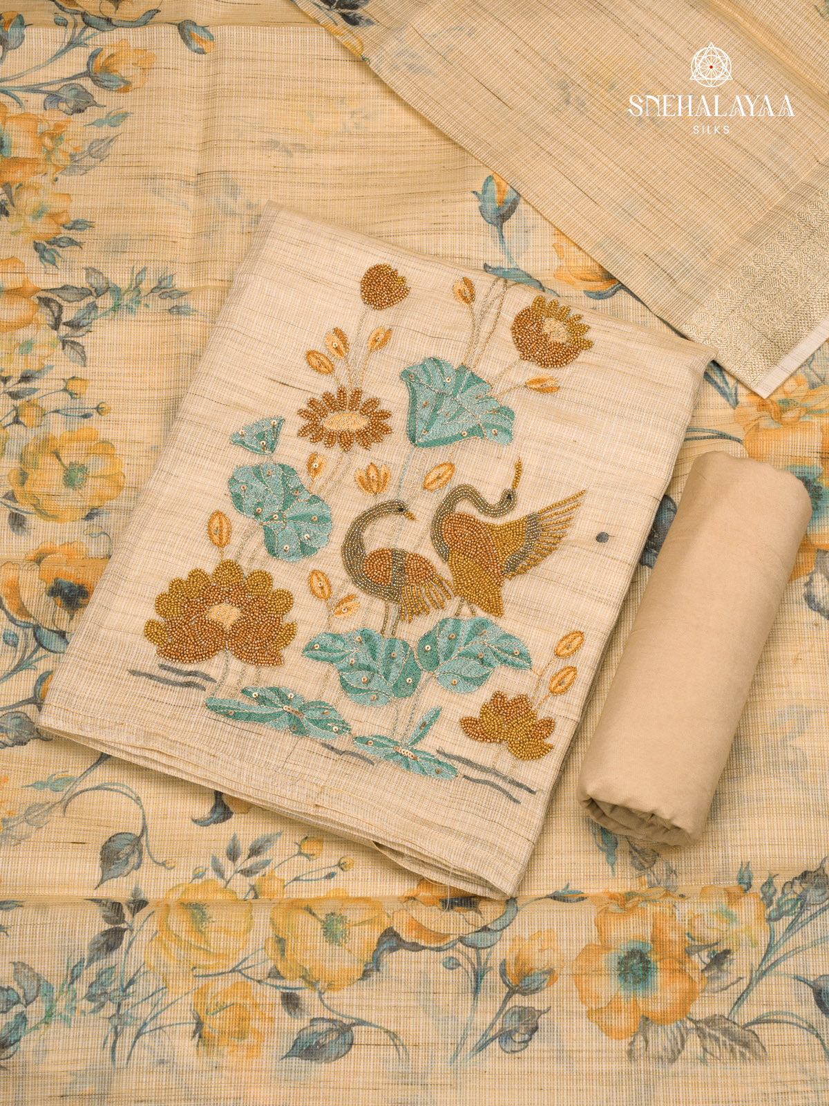 Sandal Kota Cotton 3-Piece Salwar Suit Material