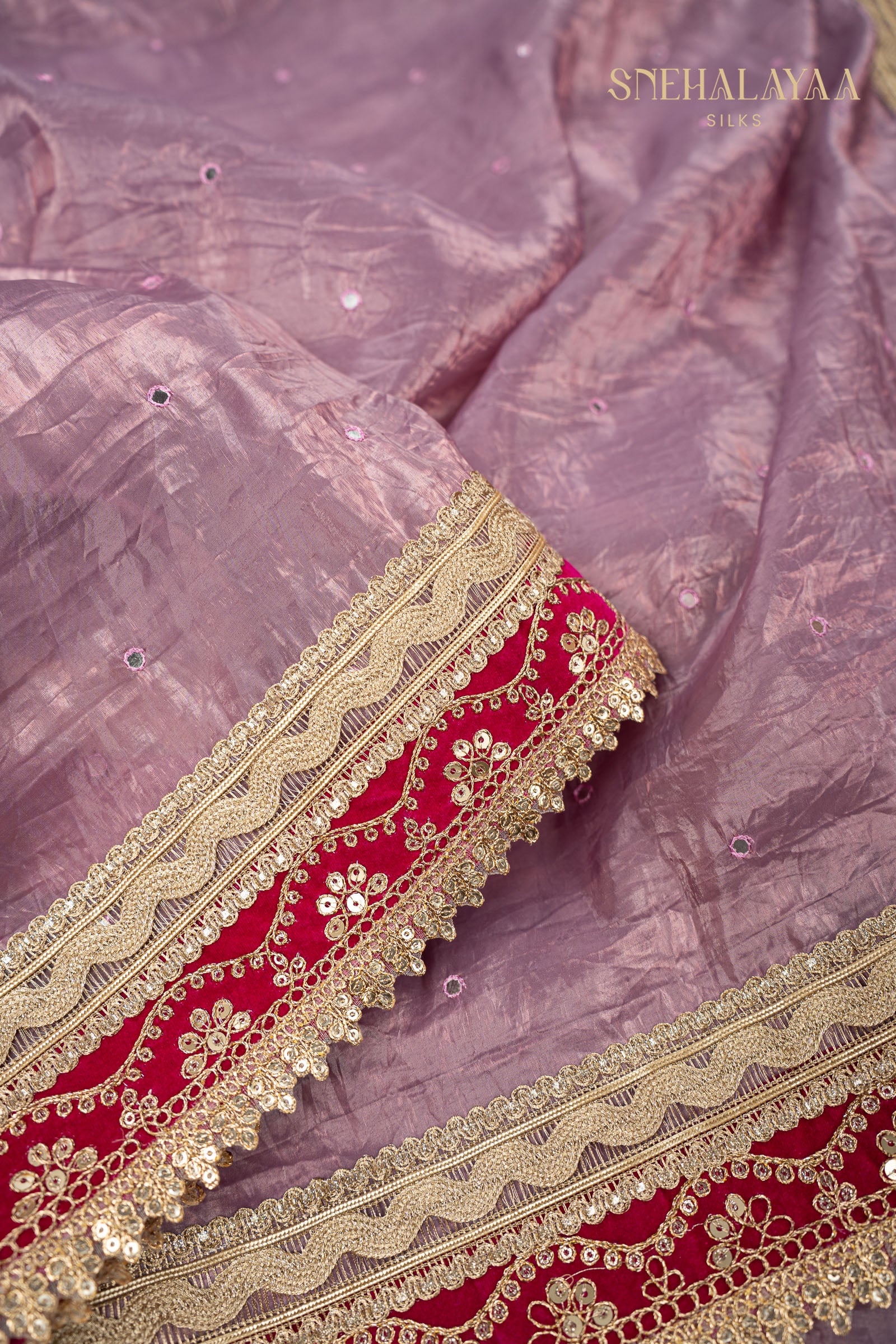 Mauve Purple Designer Saree