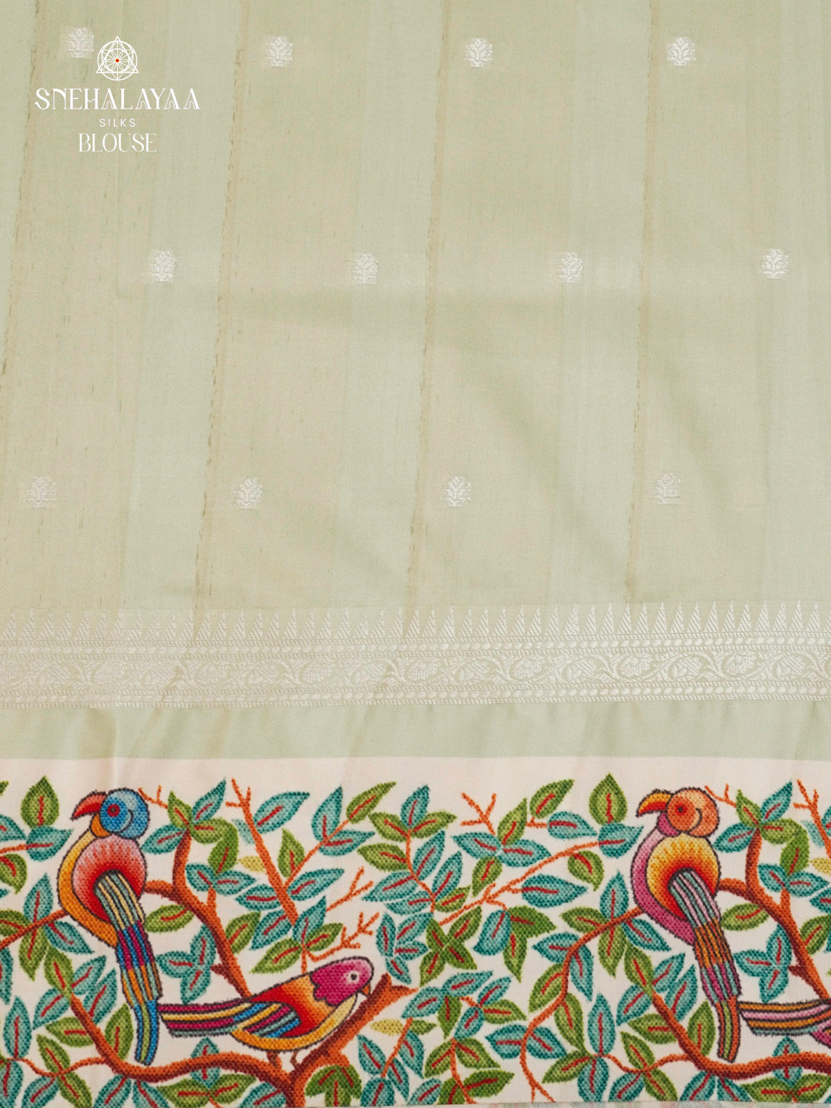 Pale Green Banaras Dola Silk Saree