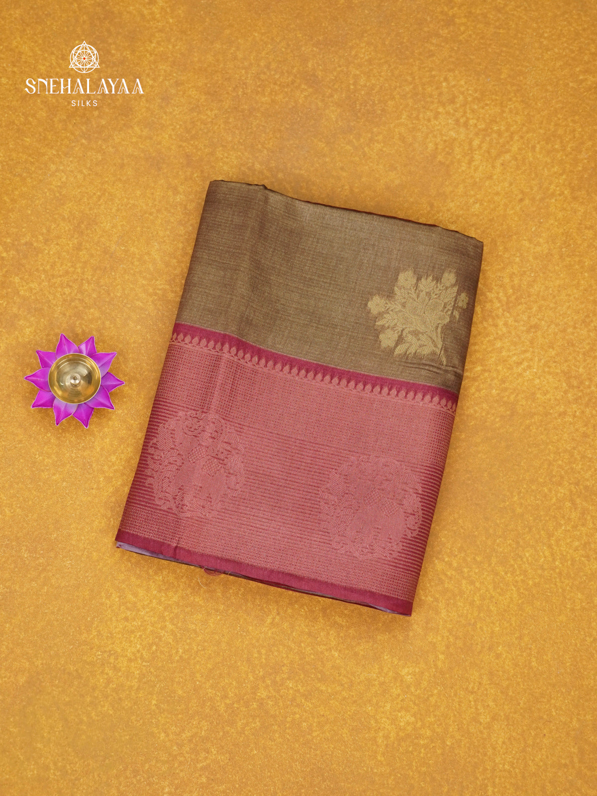 Olive Green Jute Saree