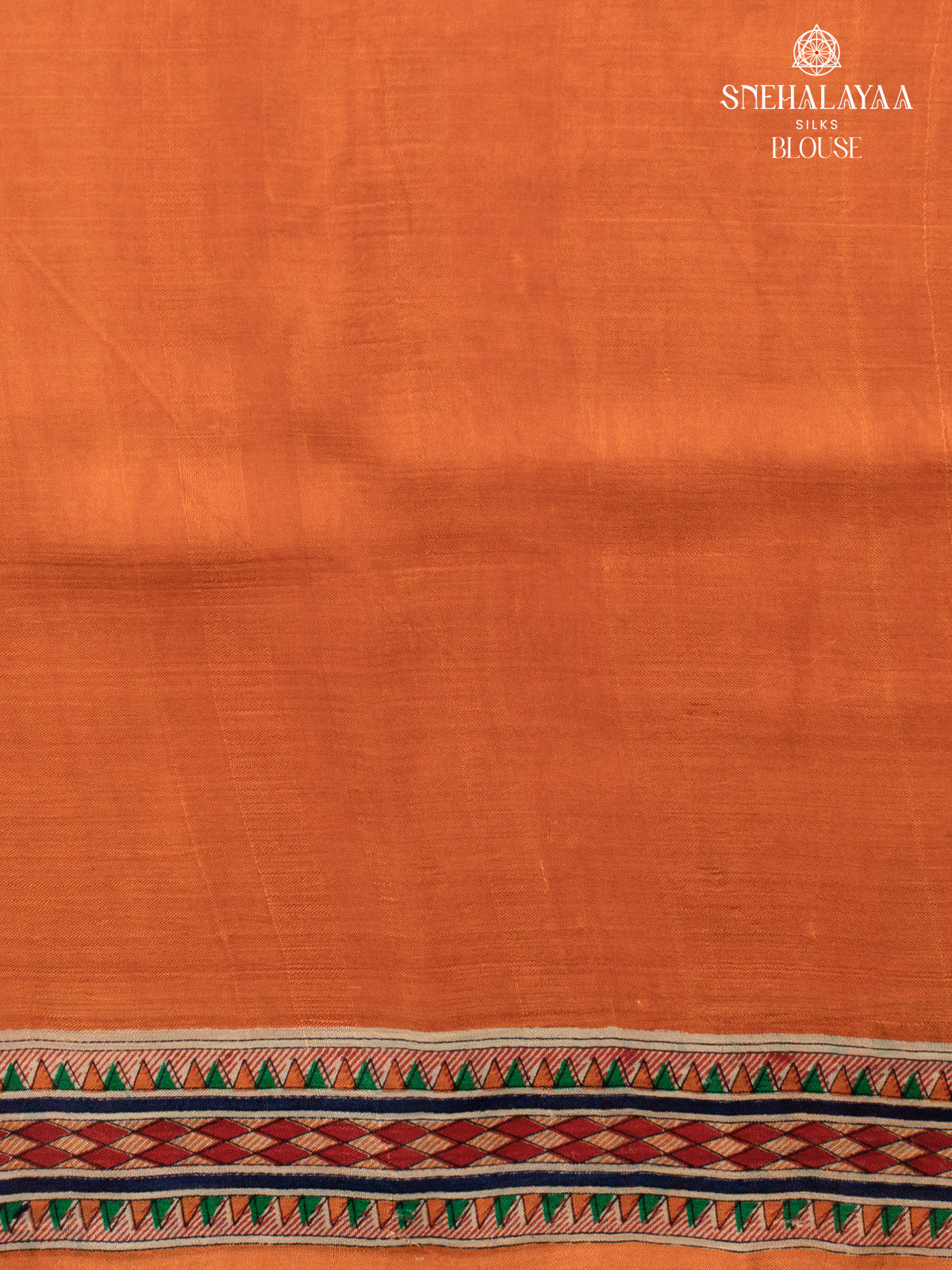 Orange Printed Tussar Saree