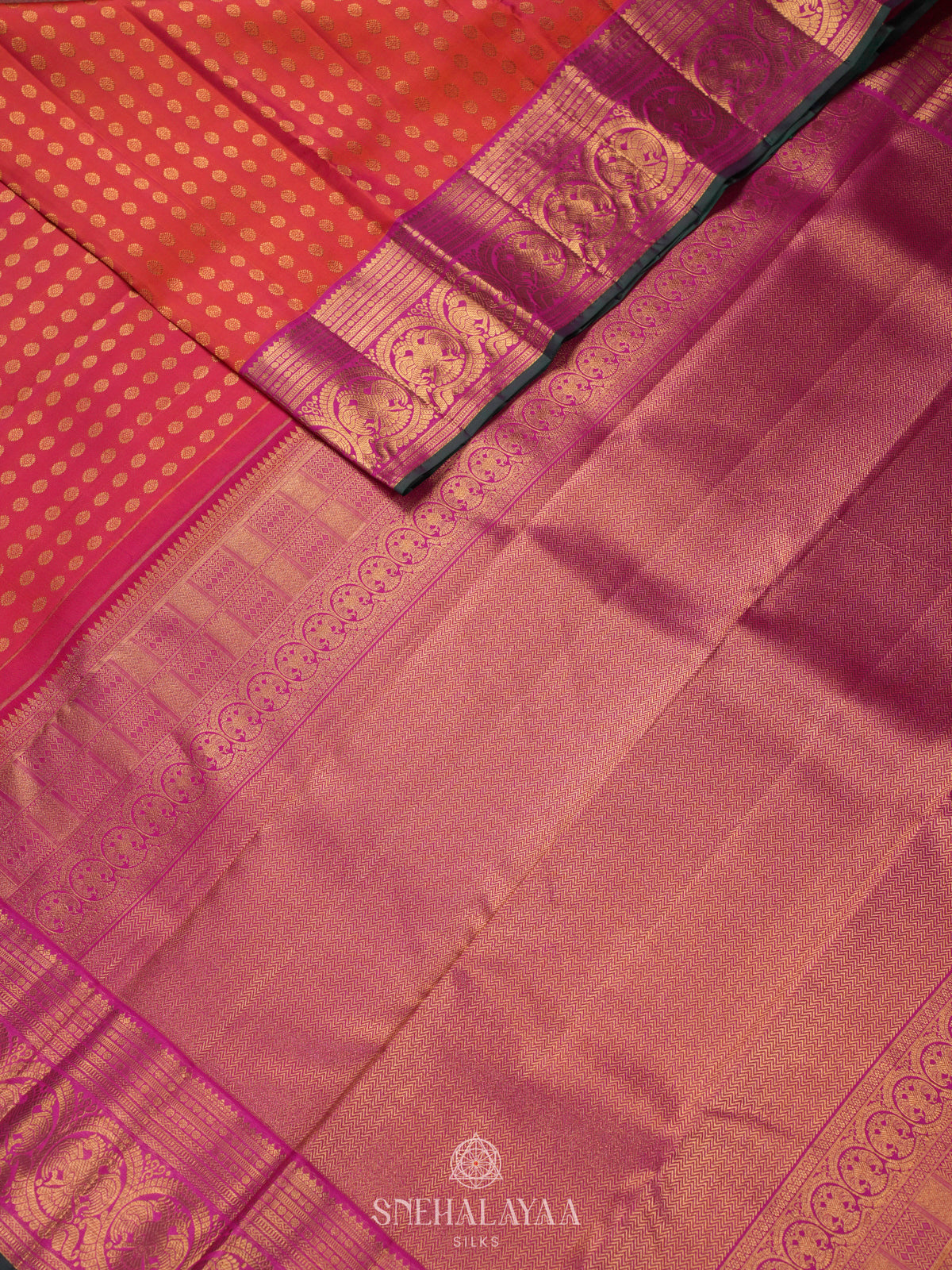 Rani Pink Kanjivaram Silk Saree