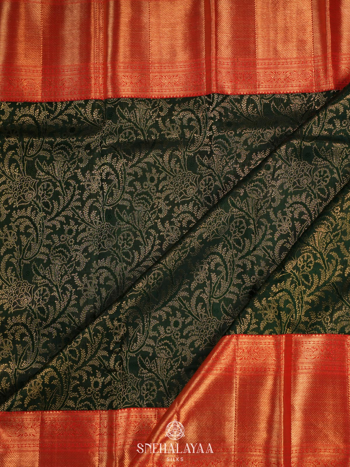 Forest Green Kanjivaram Silk Saree