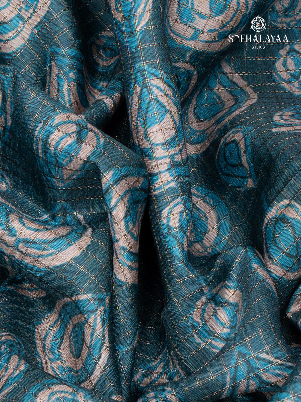 Blue Tussar Saree