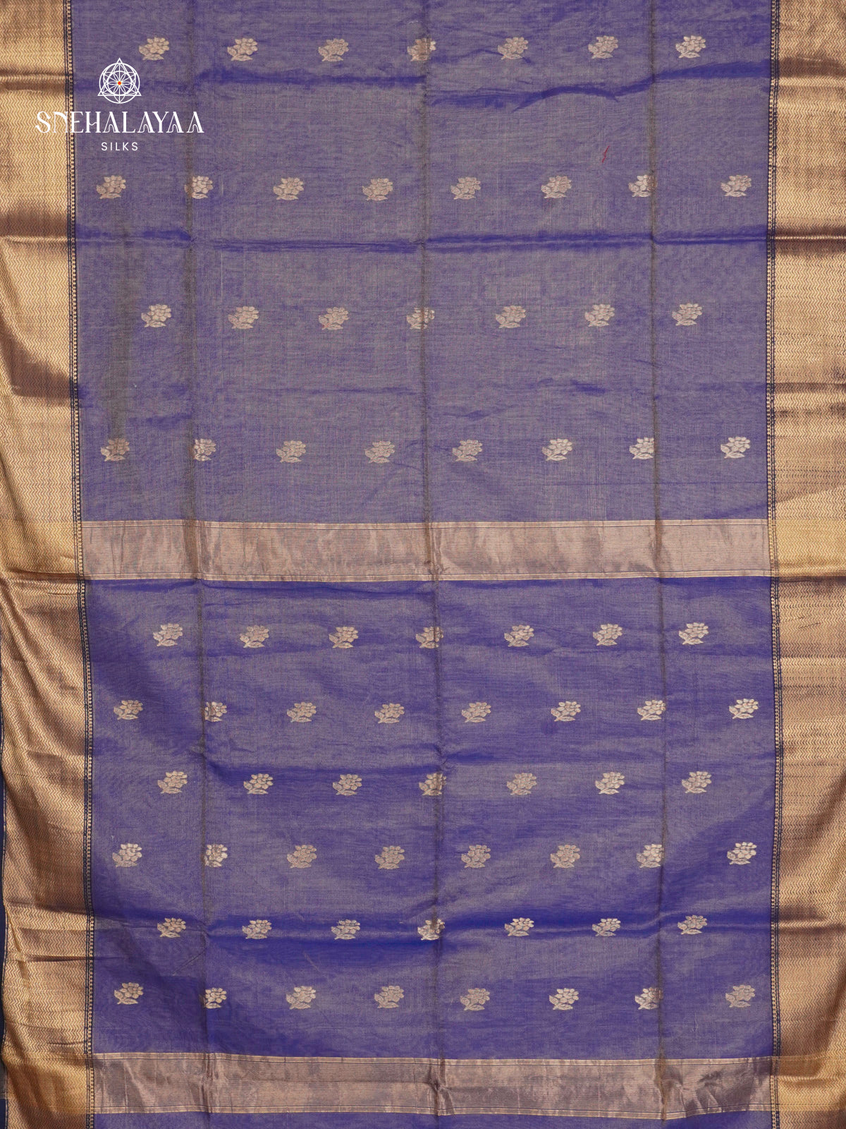 Pale Blue Maheshwari Silk Cotton Saree