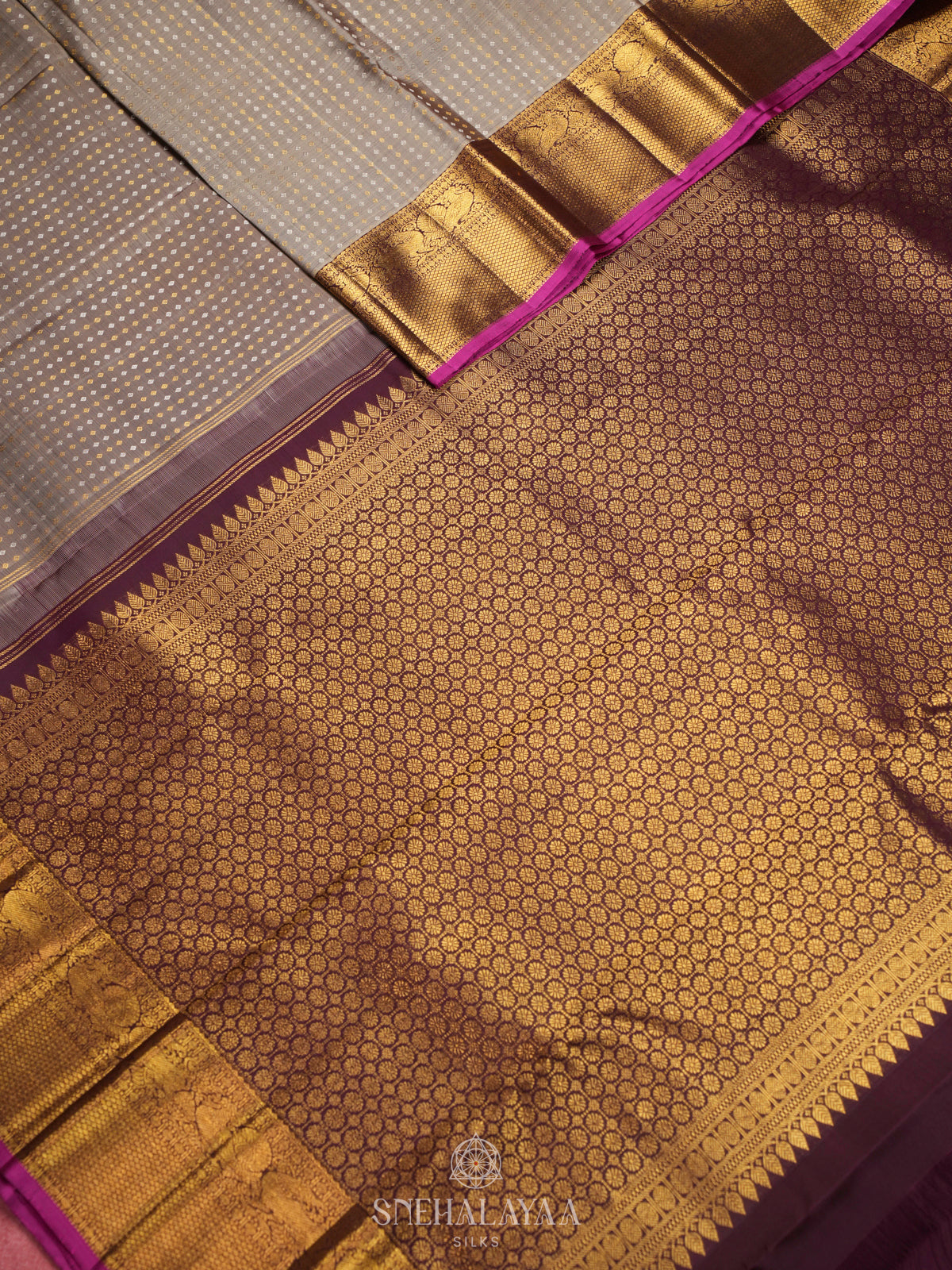Grey Kanjivaram Silk Saree
