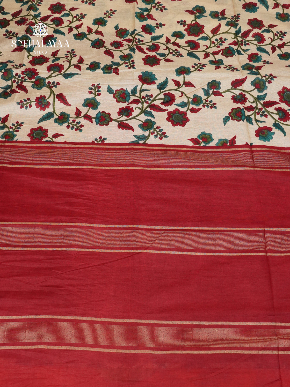 Cream Bamboo Silk Saree