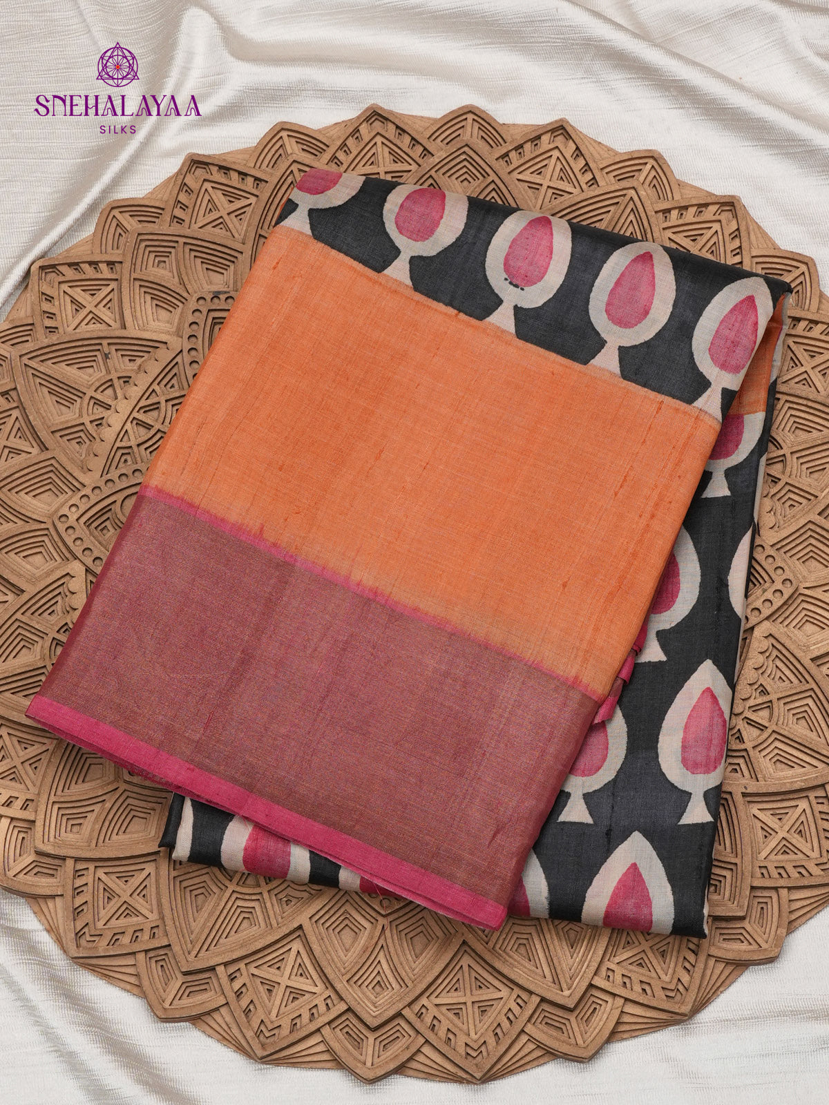 Multicolour Tussar Silk Saree