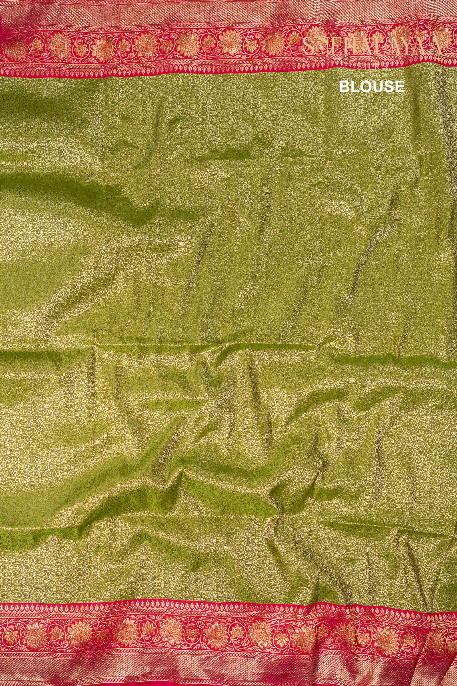 Pear Green Banaras Silk Saree
