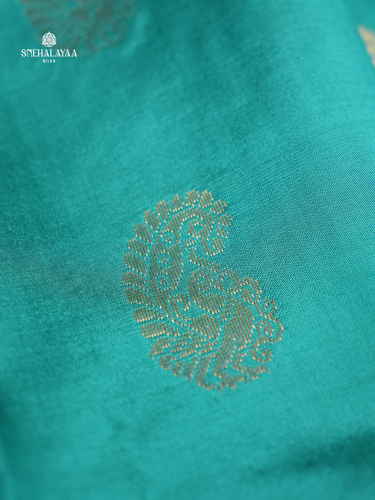 Teal Blue Kanjivaram Silk Saree