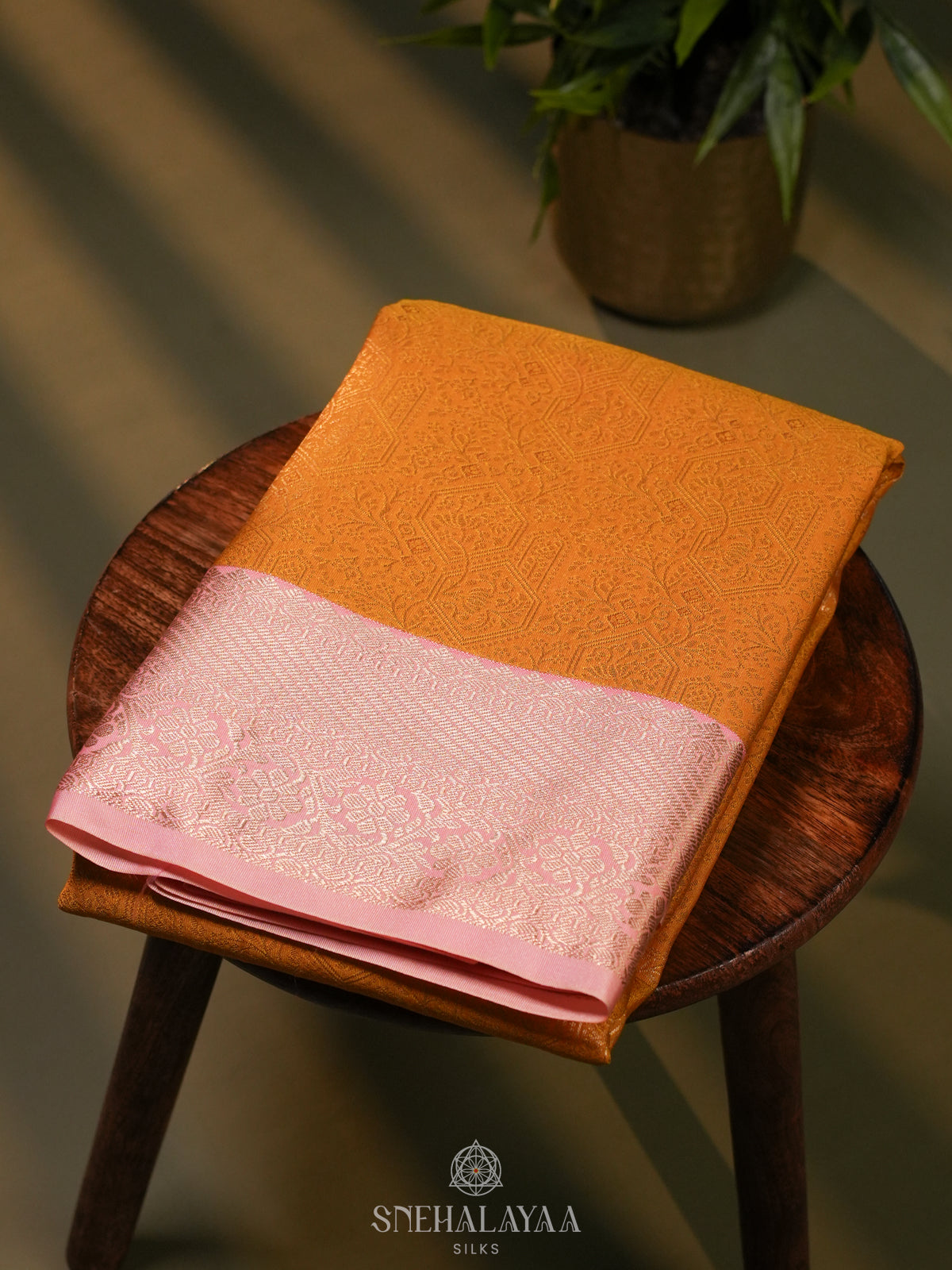 Yellow Art Silk Saree